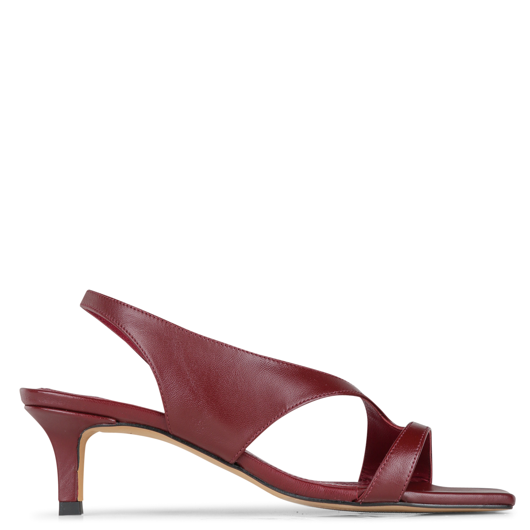 Sandales à talon en cuir TORAL Rouge