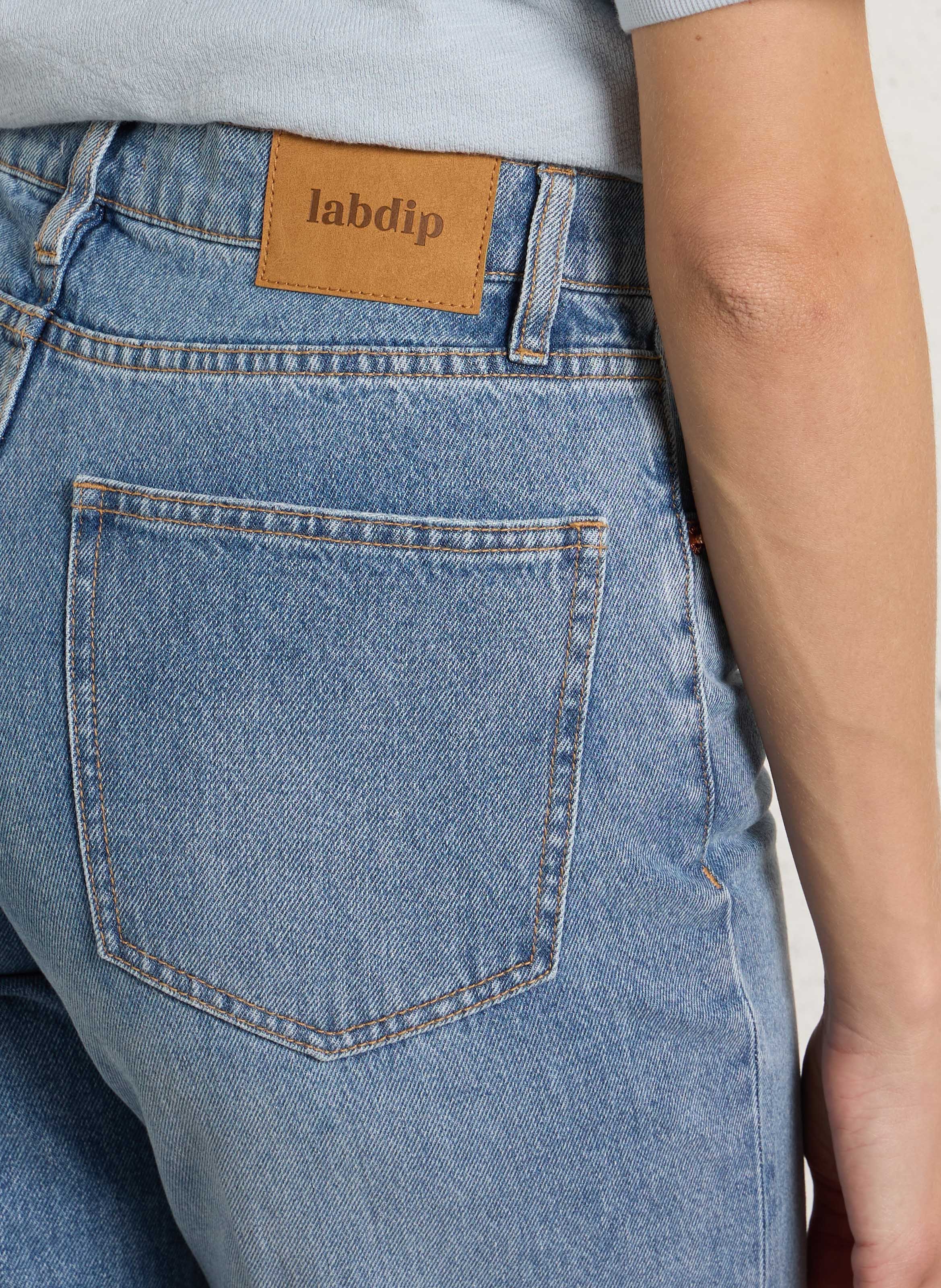 Jean évasé en coton LAB DIP Bleu