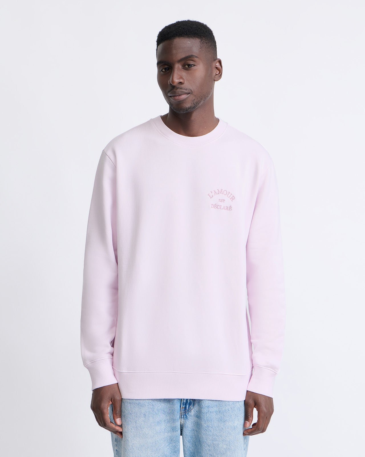 Sweat l'amour est déclaré brodé EMOI EMOI Rose