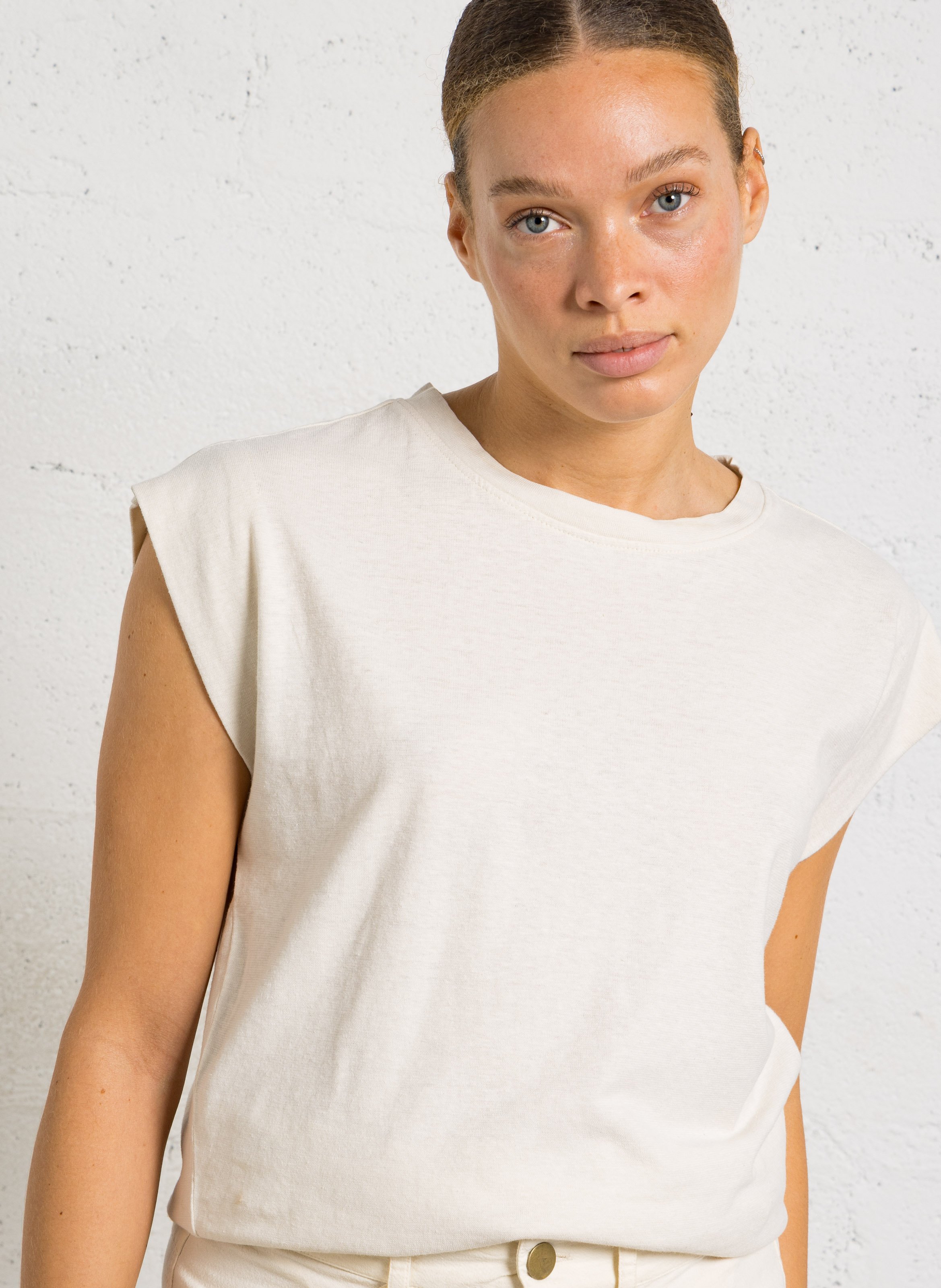 Cotton T-shirt MAISON 123 Beige