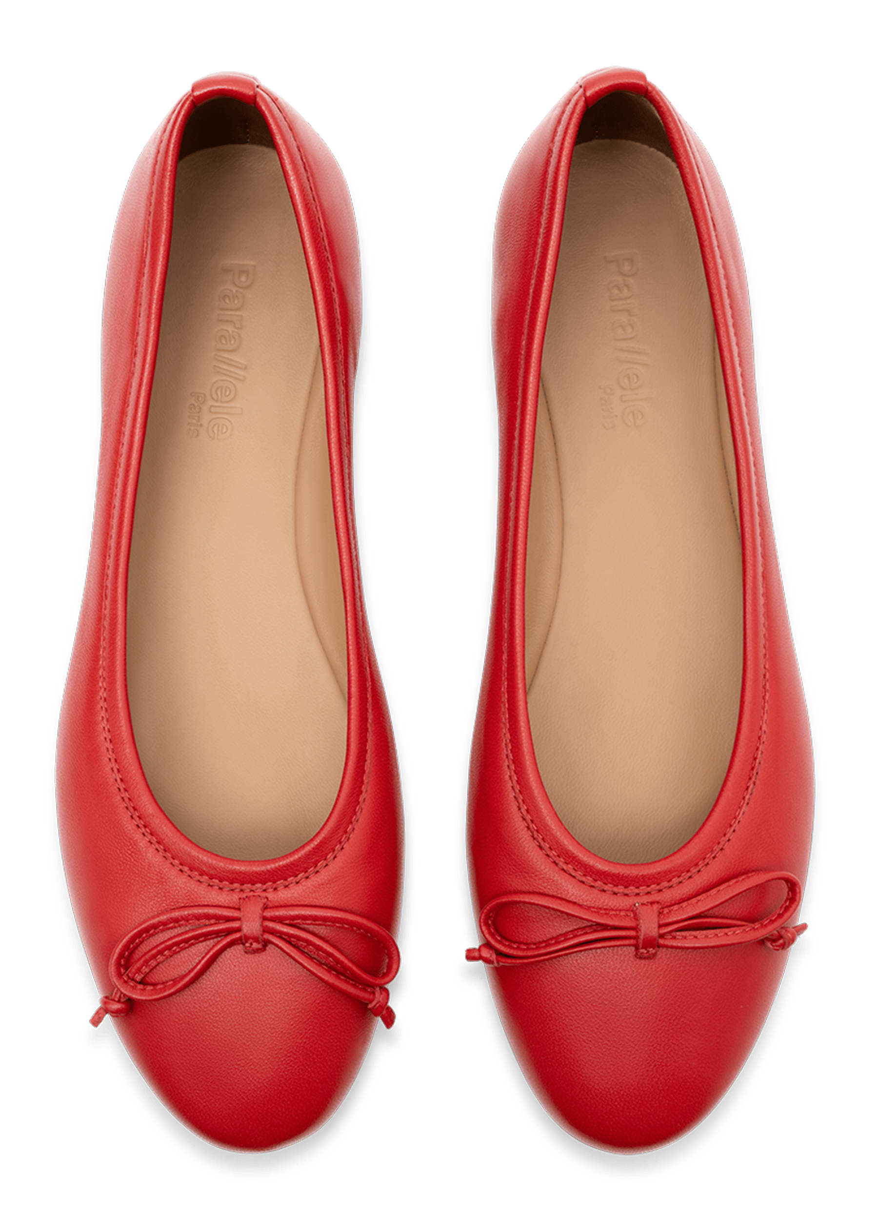 Red shiny nappa leather ballet flats - sacchetto PARALLELE PARIS Red