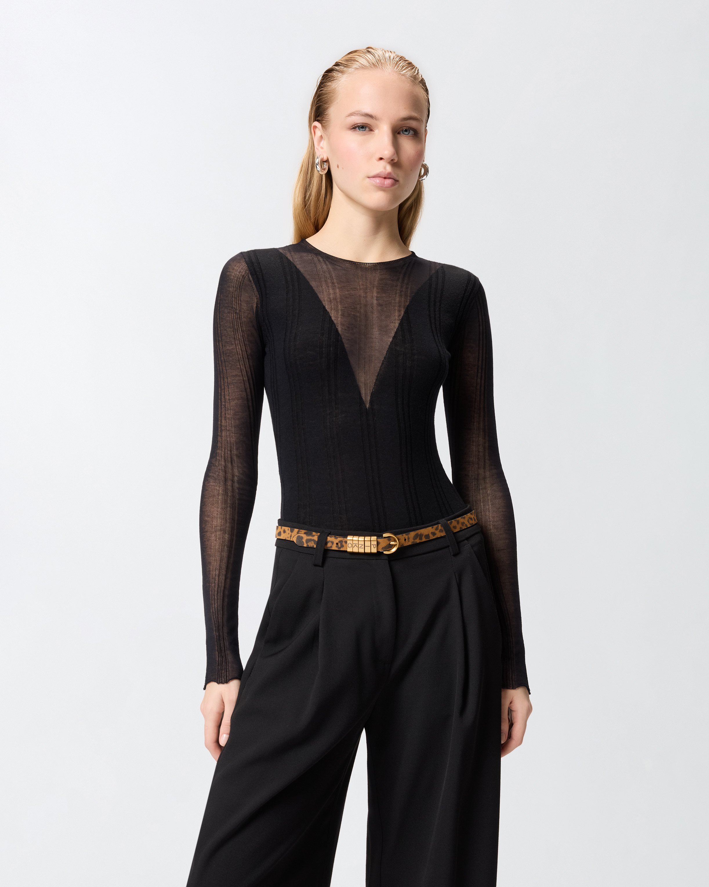 Pull body avec détails transparents PINKO Noir