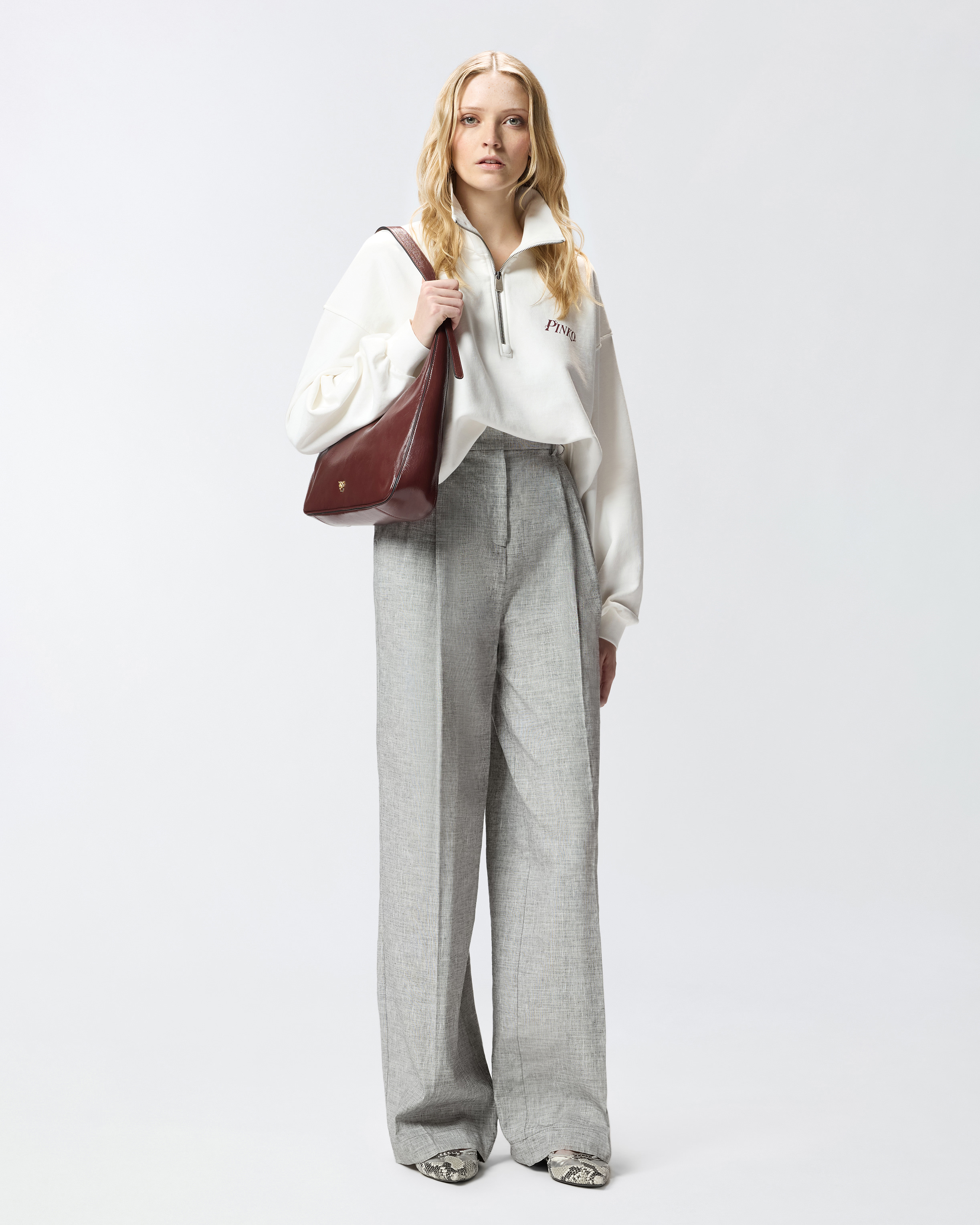 Sweat-shirt avec imprimé cœur et pinkotini PINKO Blanc