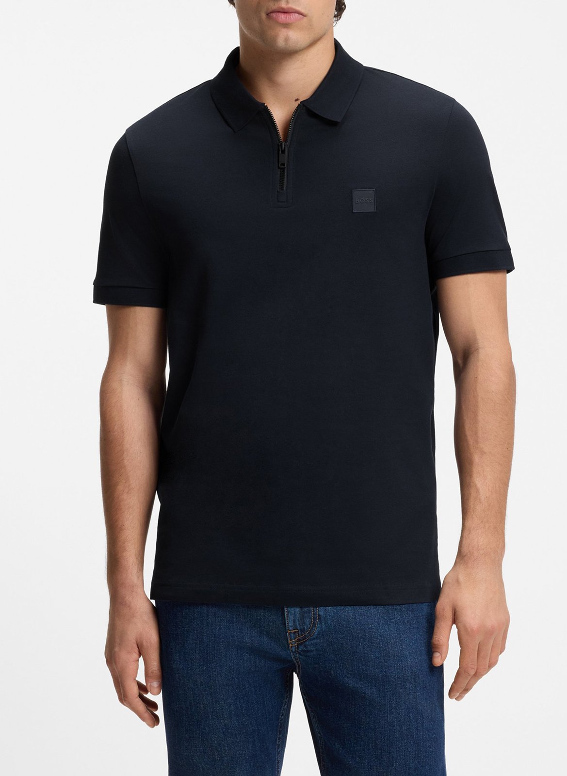 Slim-fit cotton-blend polo shirt BOSS