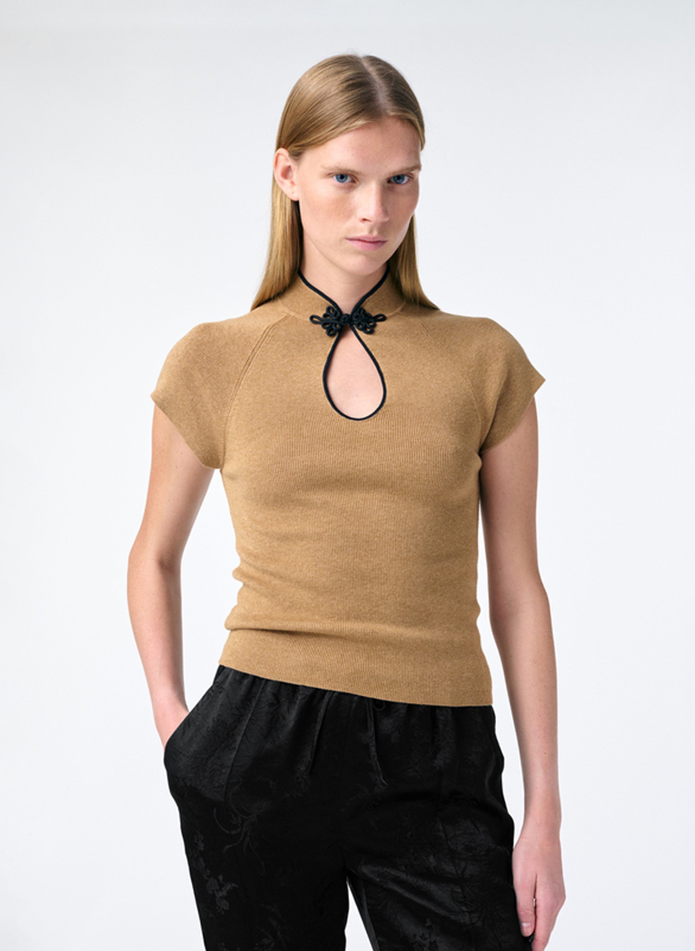 Slim-fit knit top VANESSA BRUNO Brown