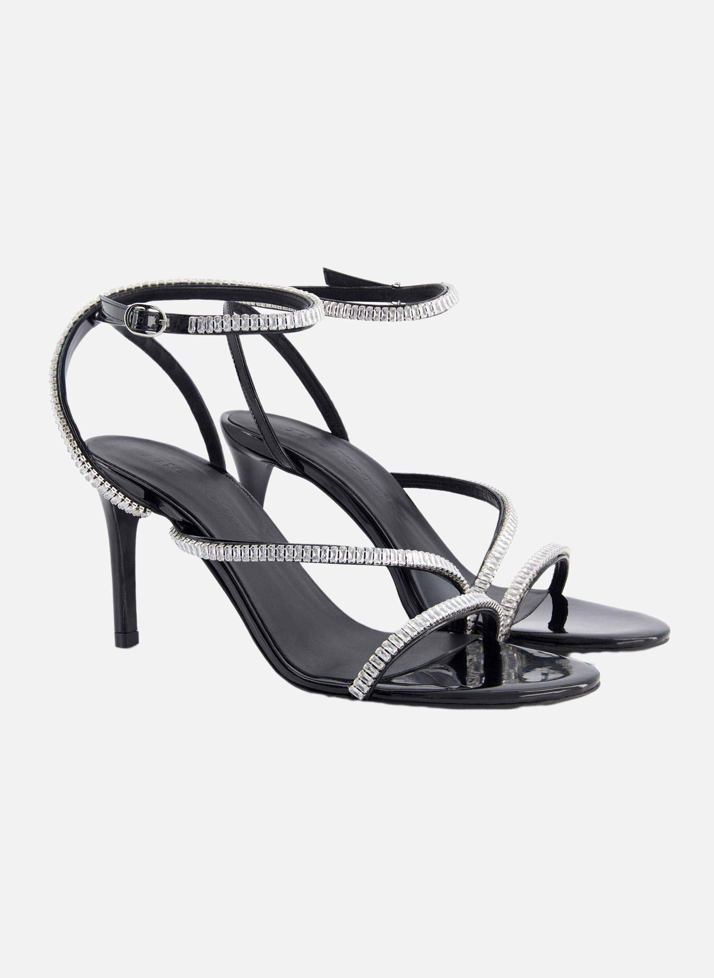 Heeled sandals with rhinestones THE KOOPLES Black