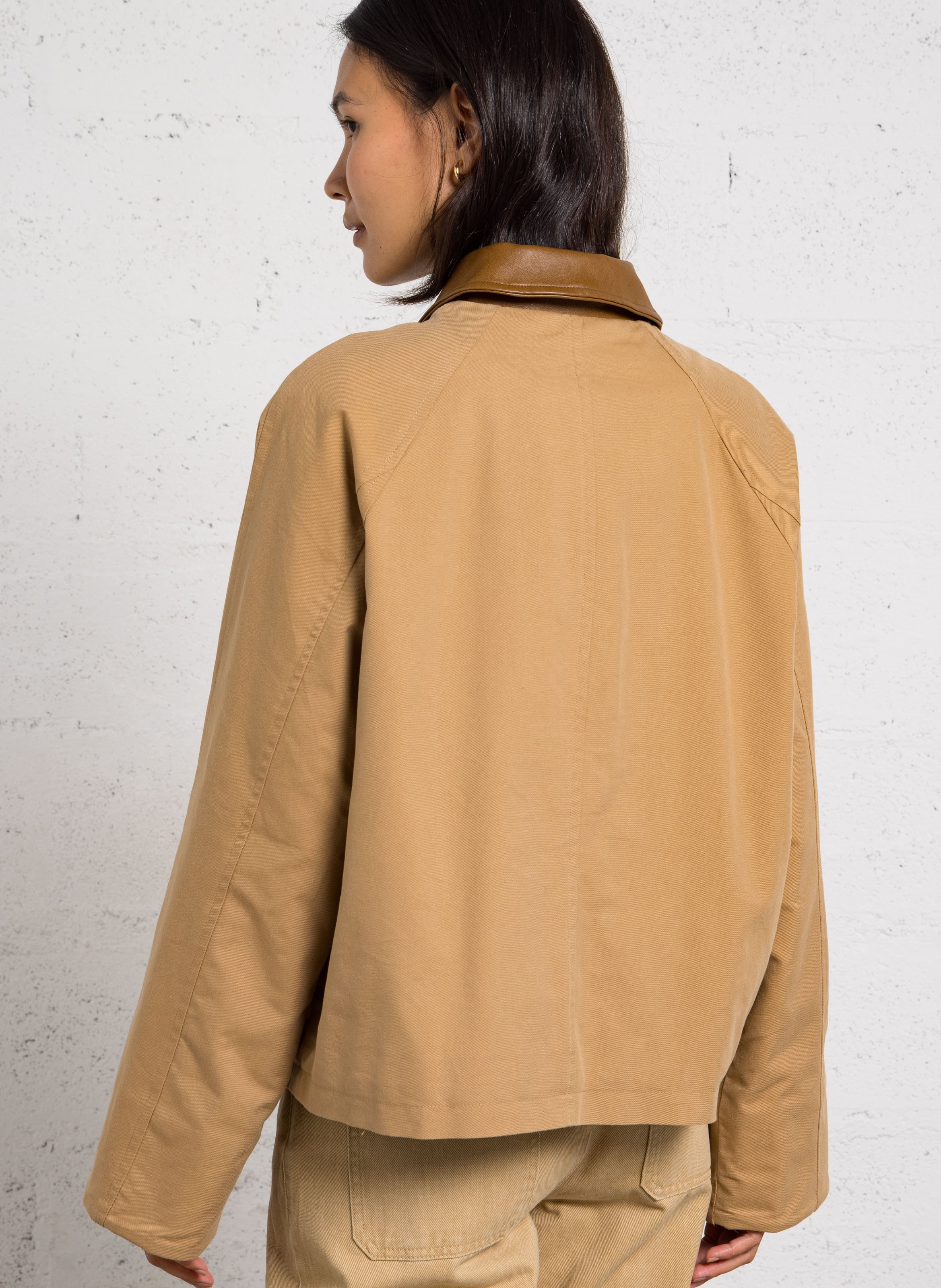 Veste ample en coton mélangé LA PETITE ETOILE Marron