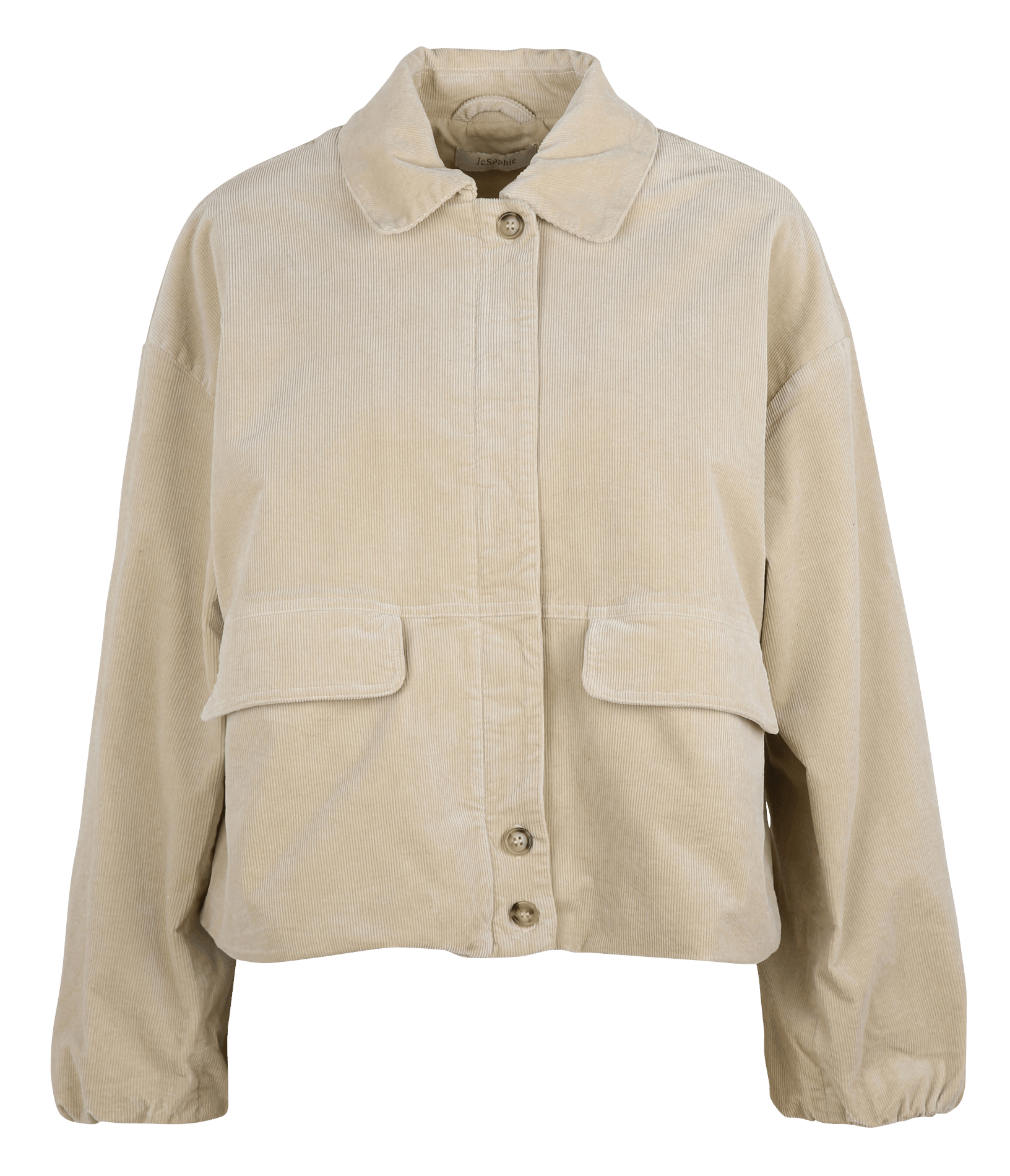 Veste droite col classique en coton mélangé JC SOPHIE Beige