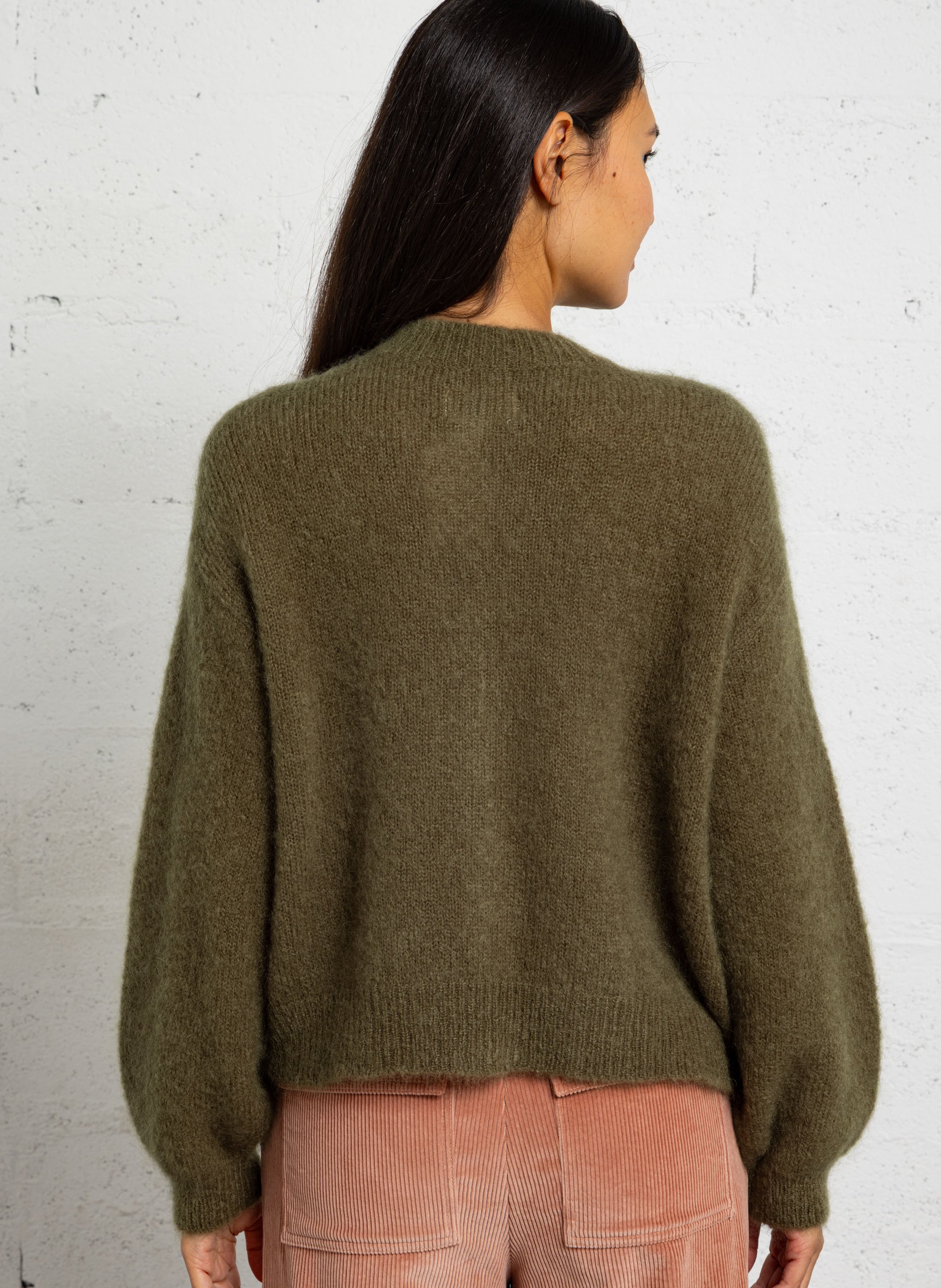 Oversized mohair blend cardigan DES PETITS HAUTS Green