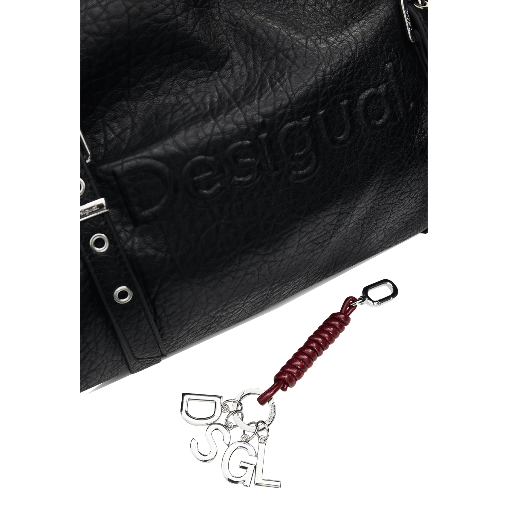 Leather-effect tote bag DESIGUAL Black