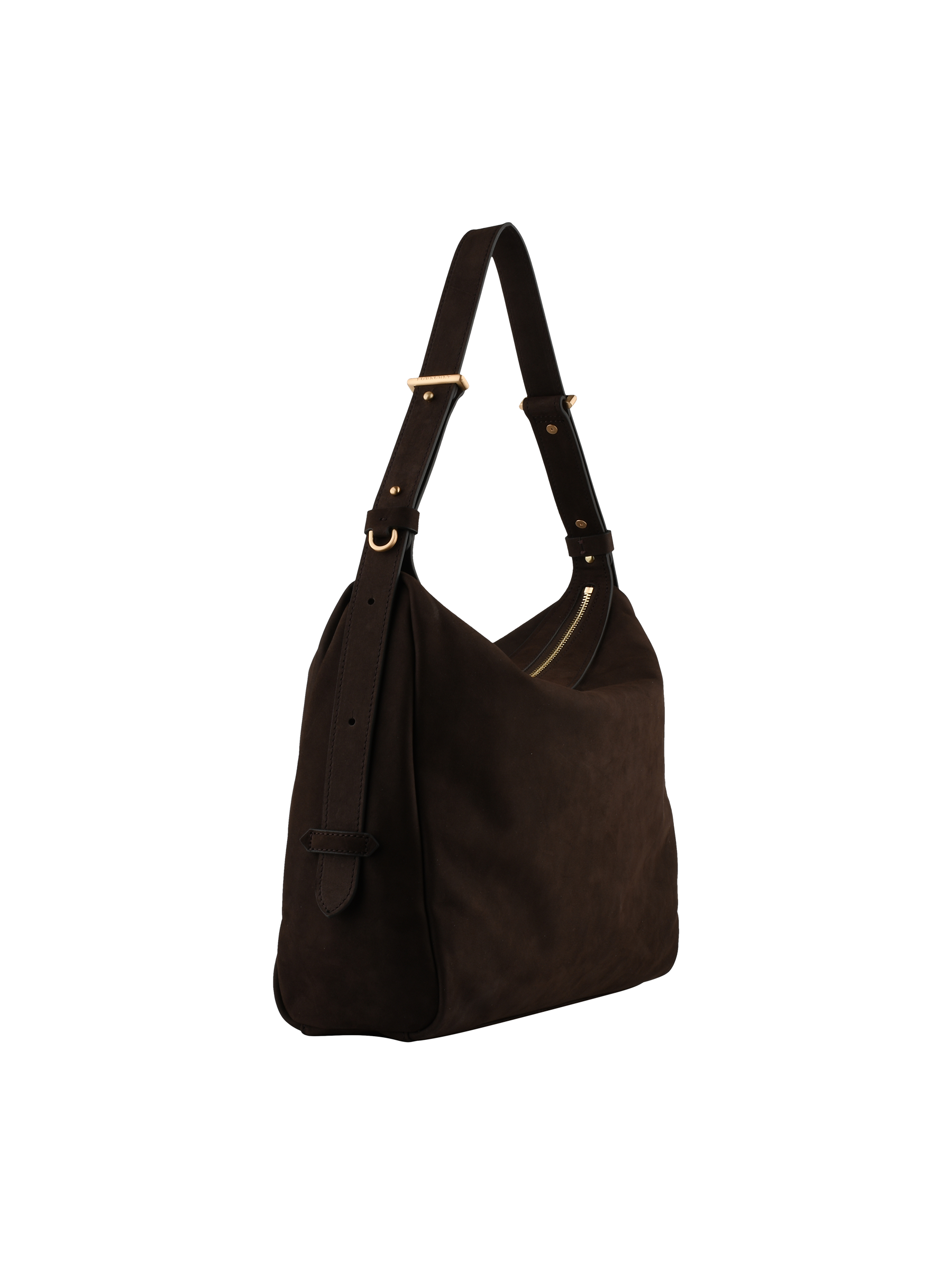 Shoulder bag in cowhide leather with nubuck finish | Brown POURCHET Women