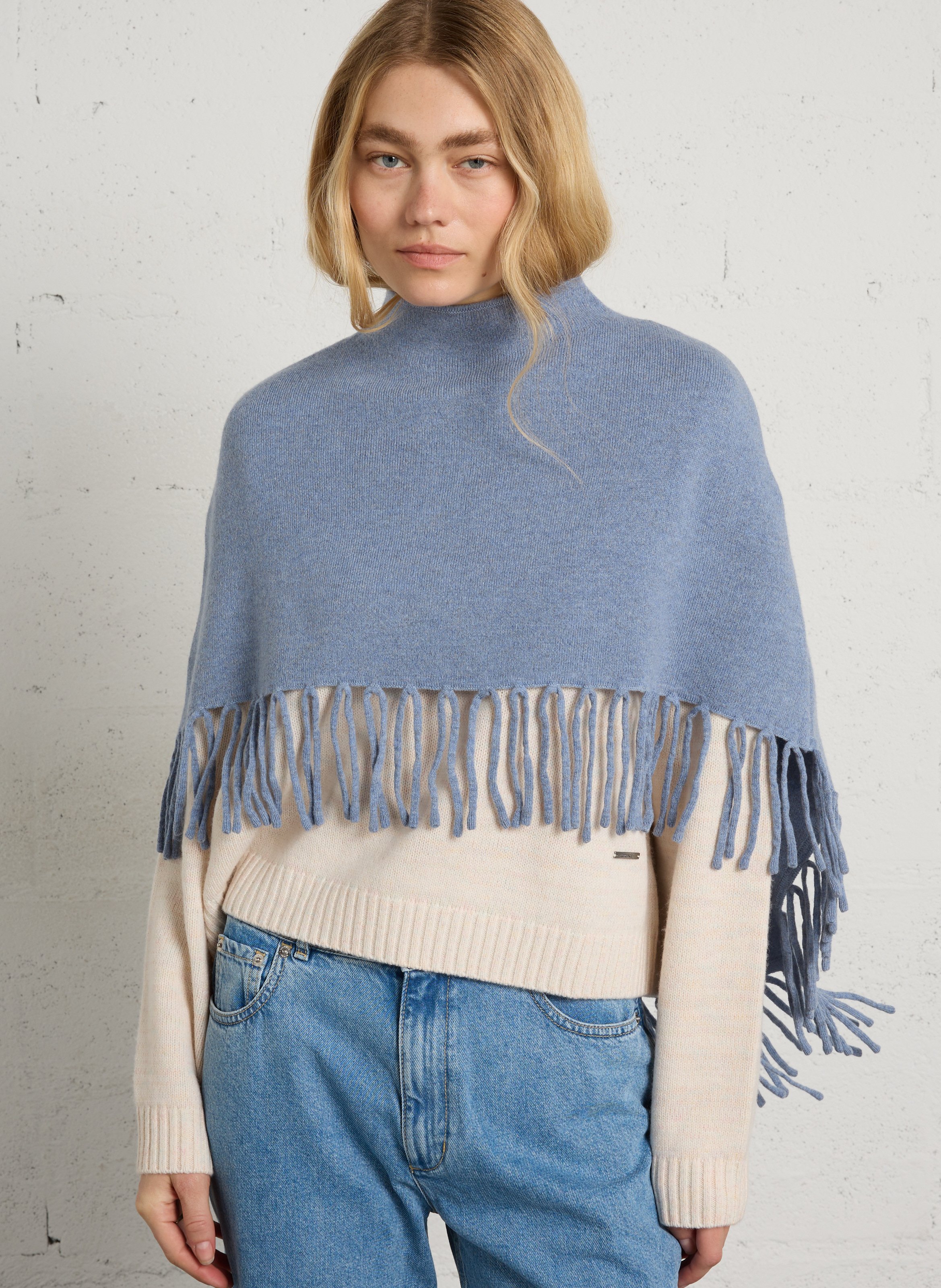 Poncho en laine BERENICE
