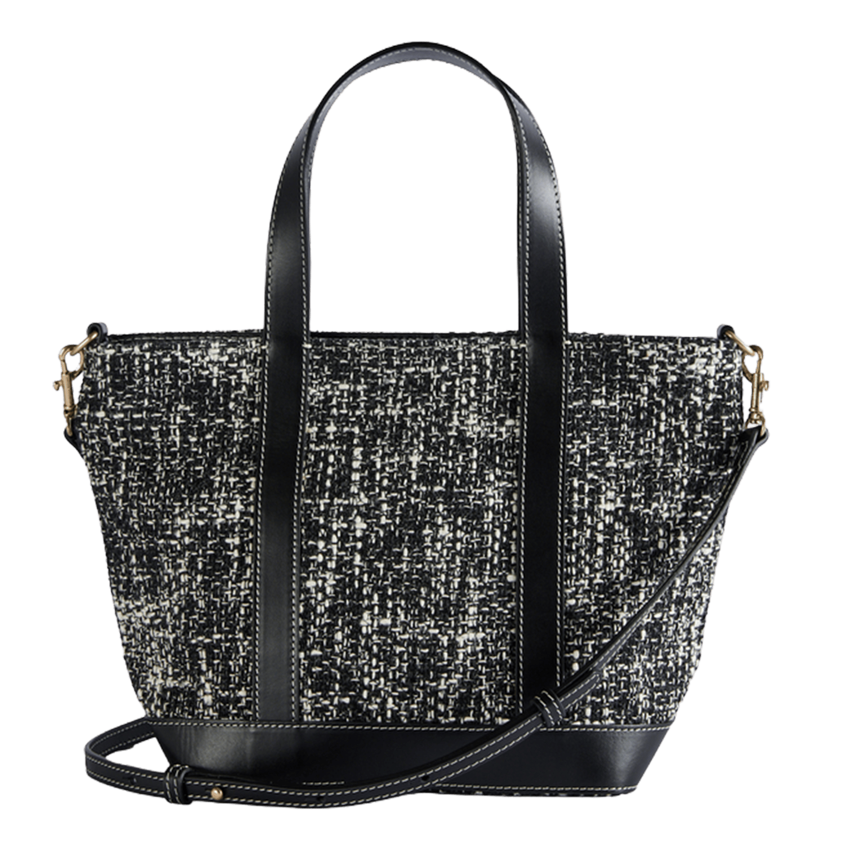 Zipped tweed tote bag VANESSA BRUNO White