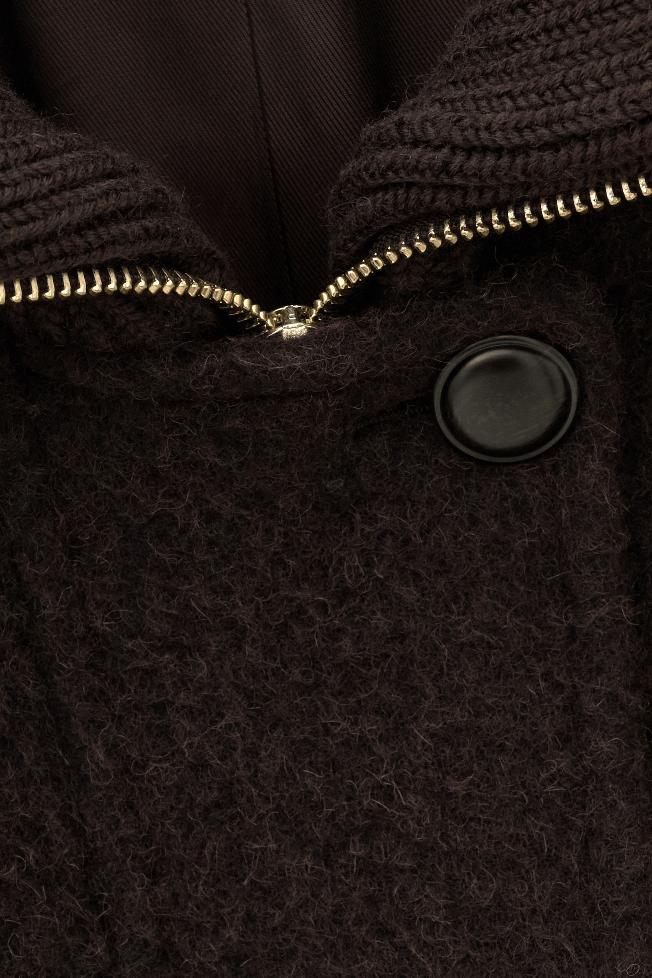 Manteau zippé en laine mélangée BA&SH Marron