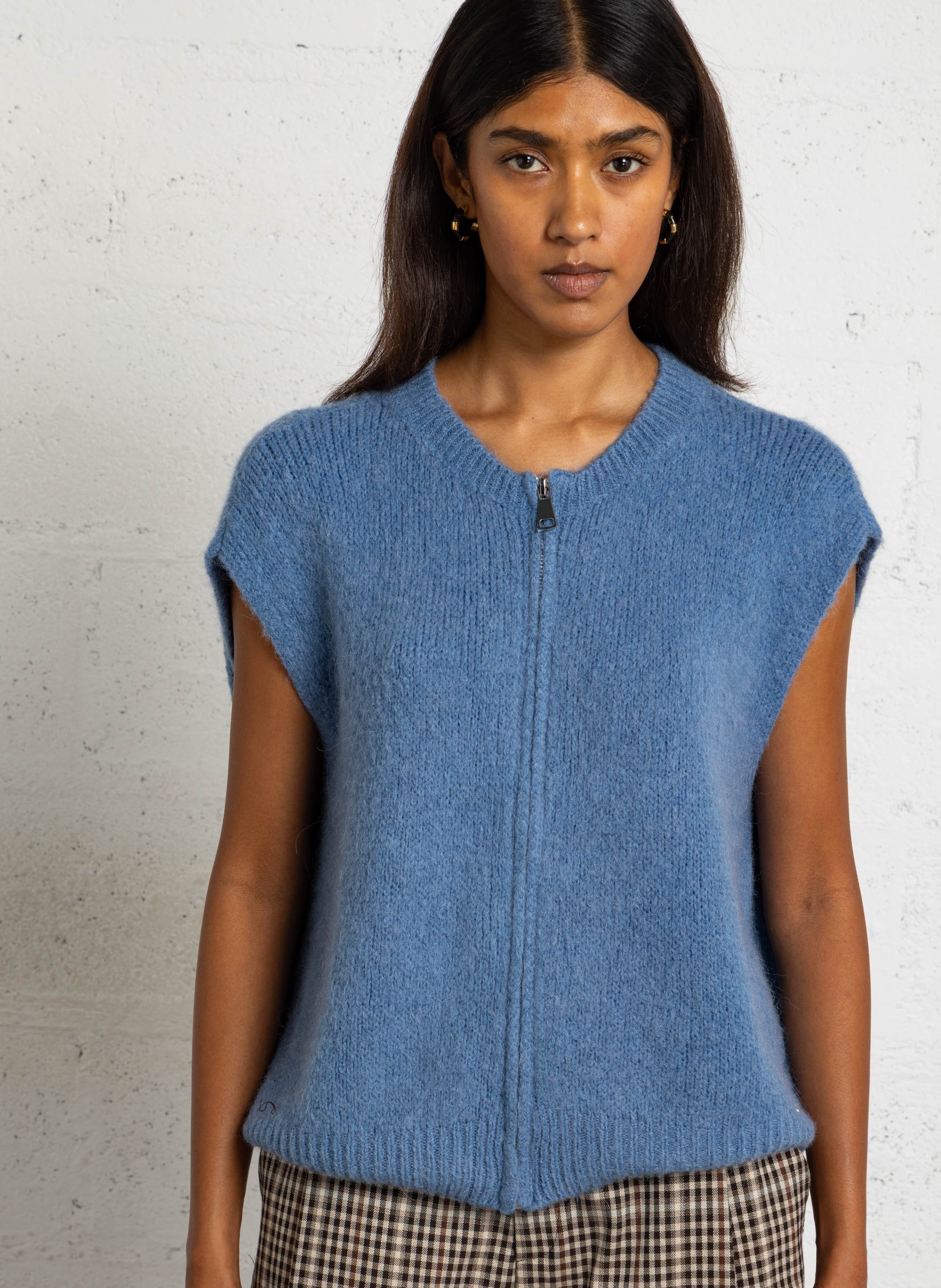 Gilet sans manches zippé uni PLEASE