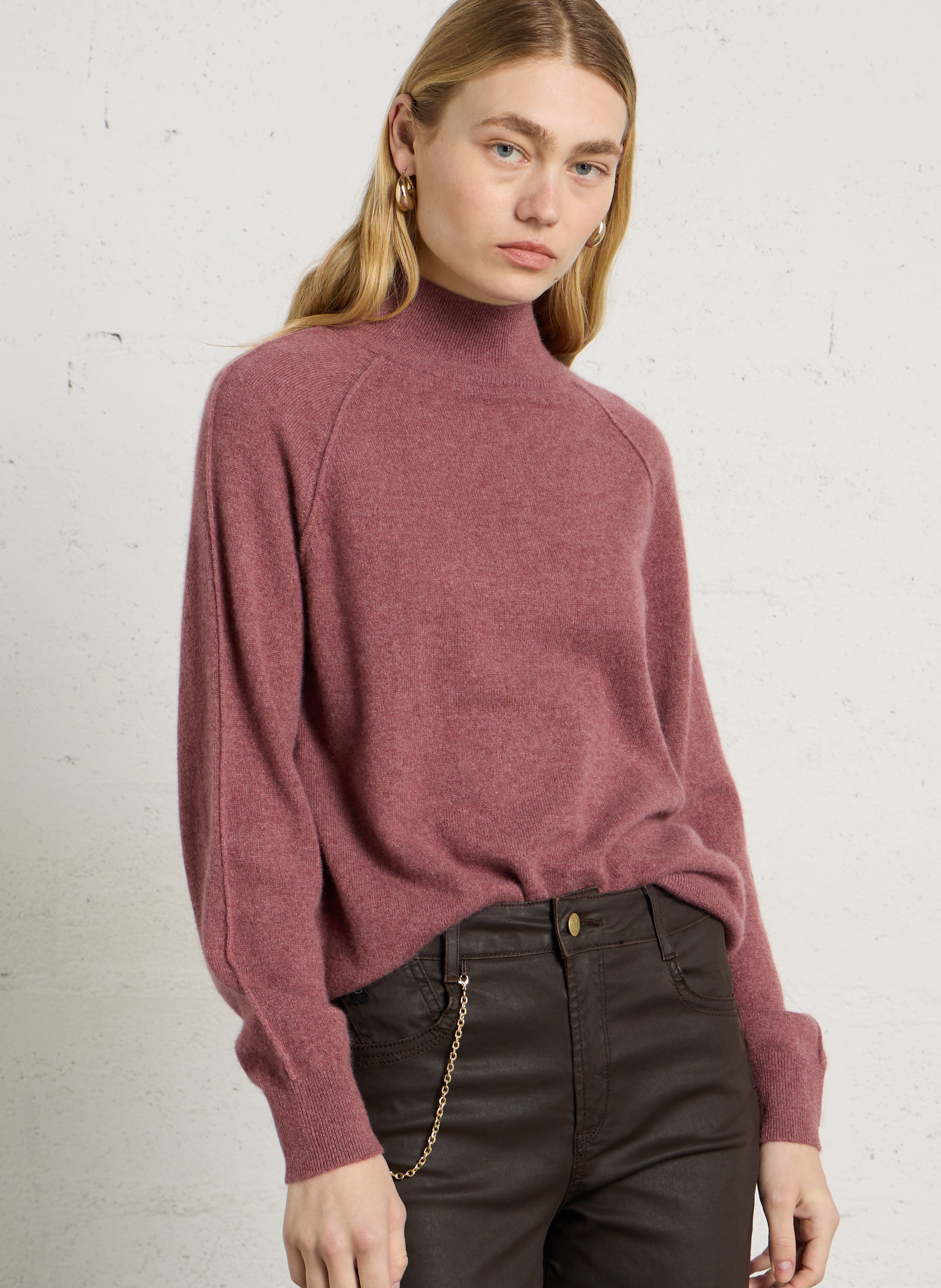 Pull ample col montant en cachemire MAISON 123