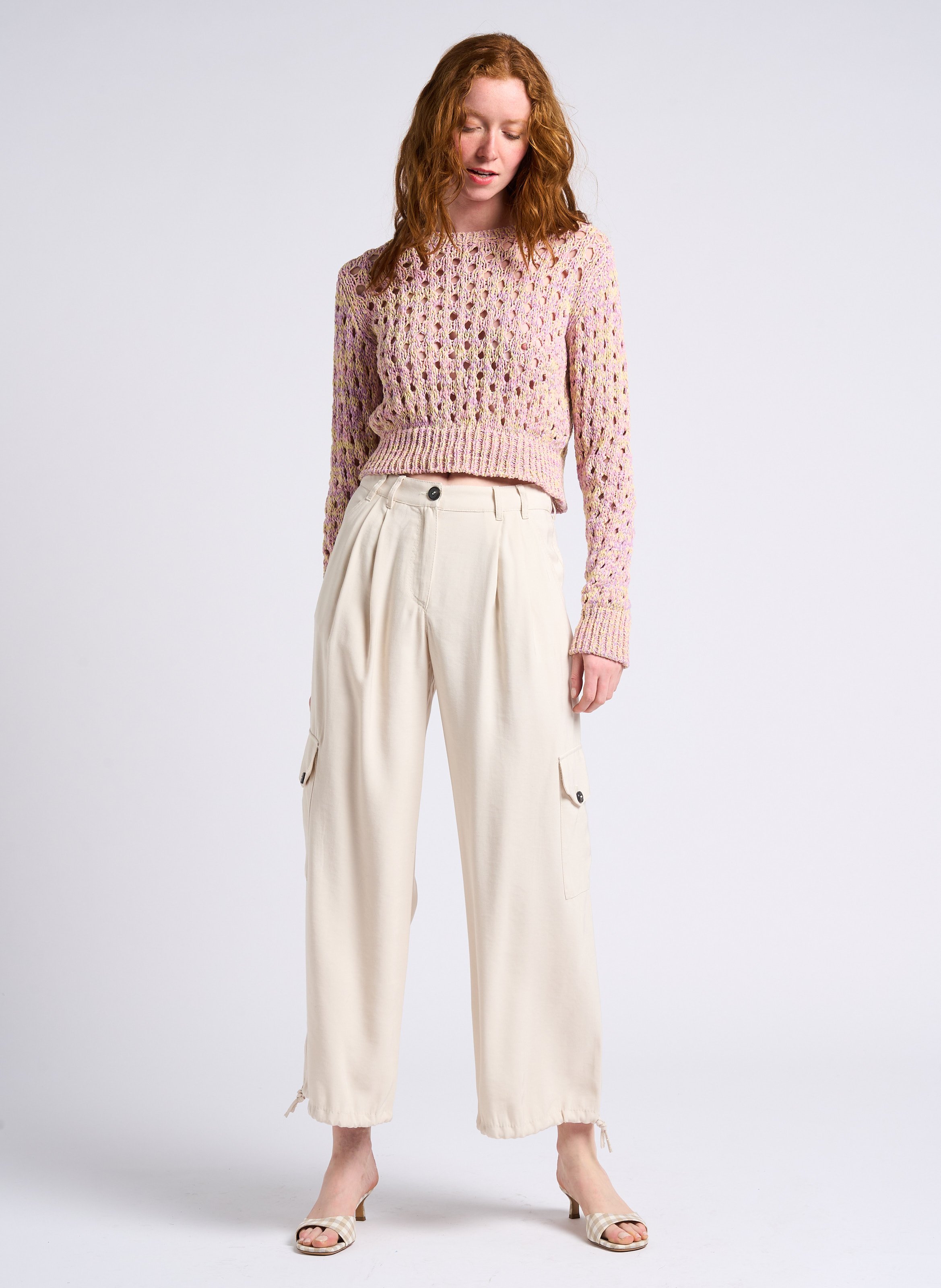 Wide-leg cargo pants MAX&Co. White