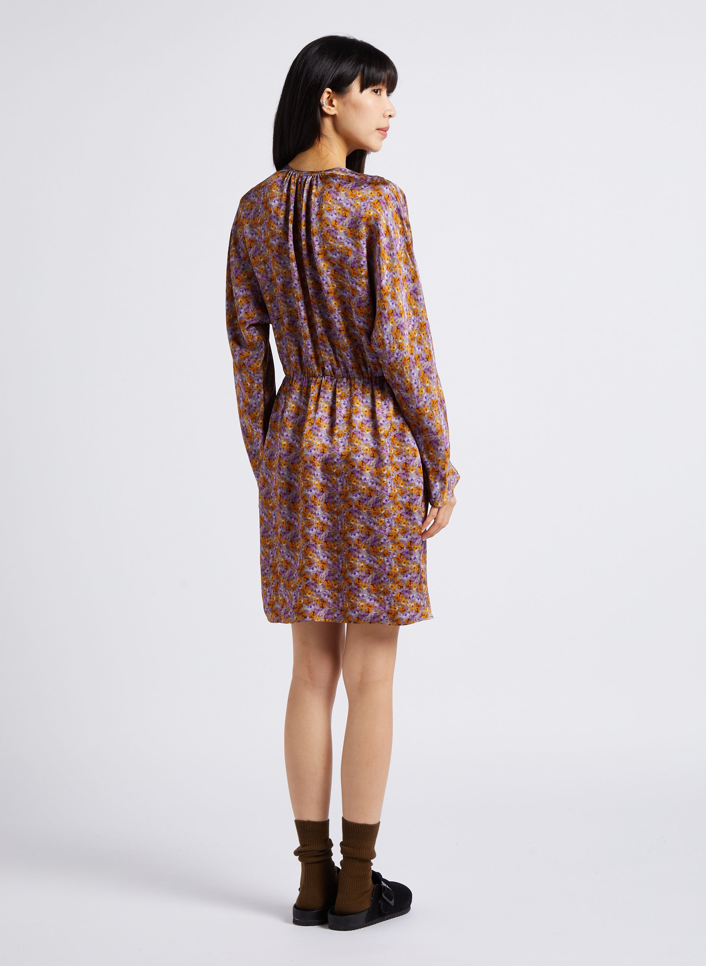 V-neck fitted midi dress ATTIC AND BARN Purple