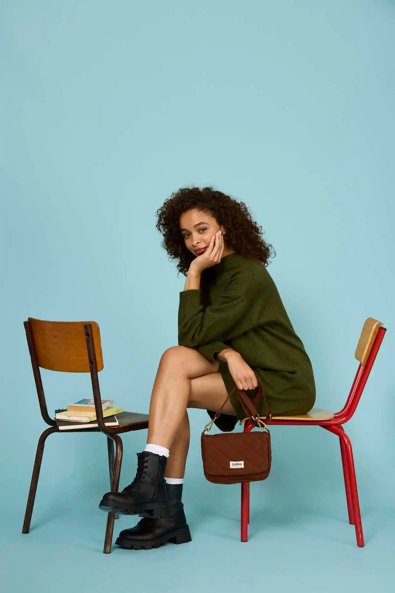 Cotton handbag HINDBAG Brown