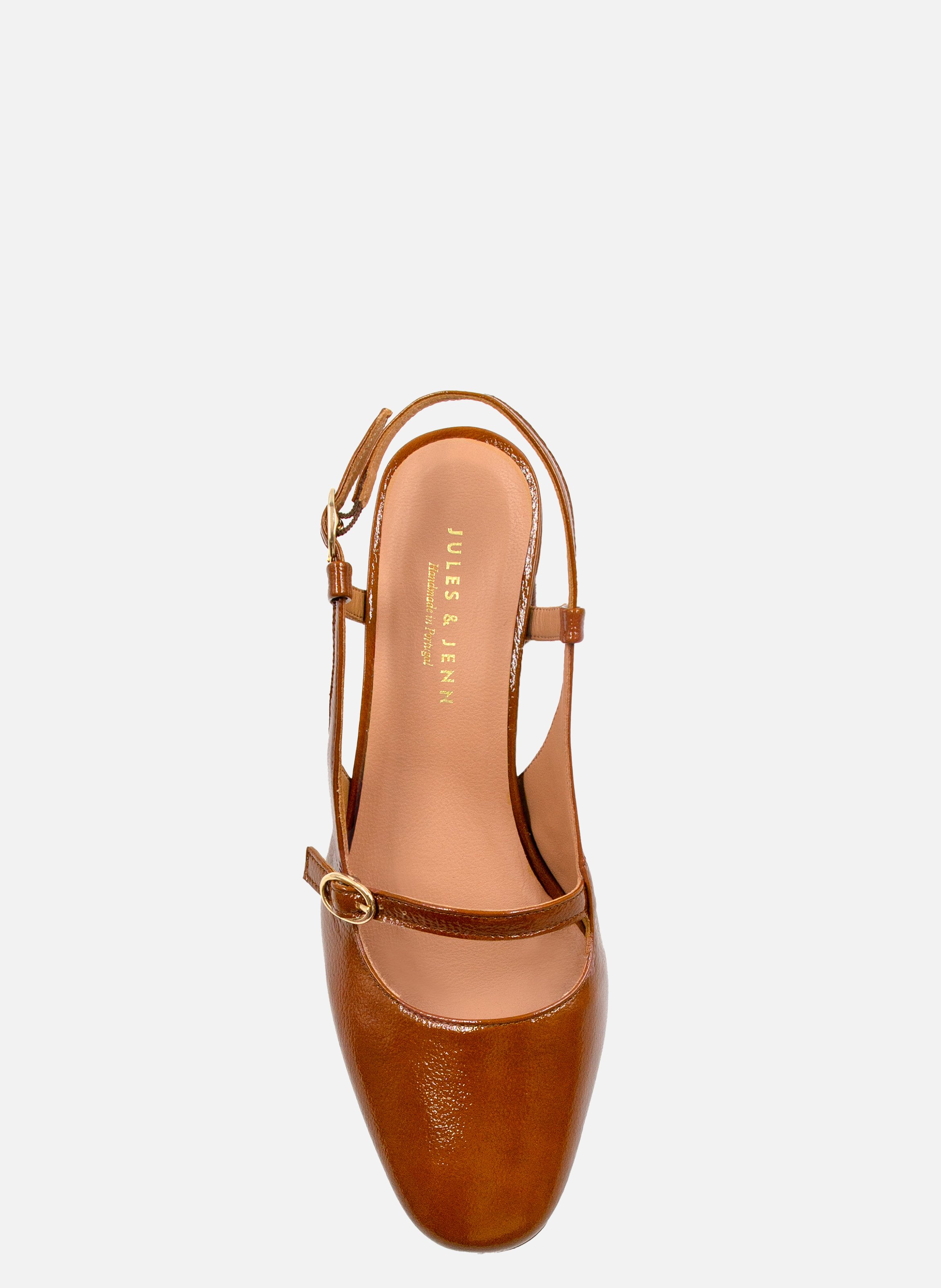 Patent leather slingbacks JULES & JENN Brown