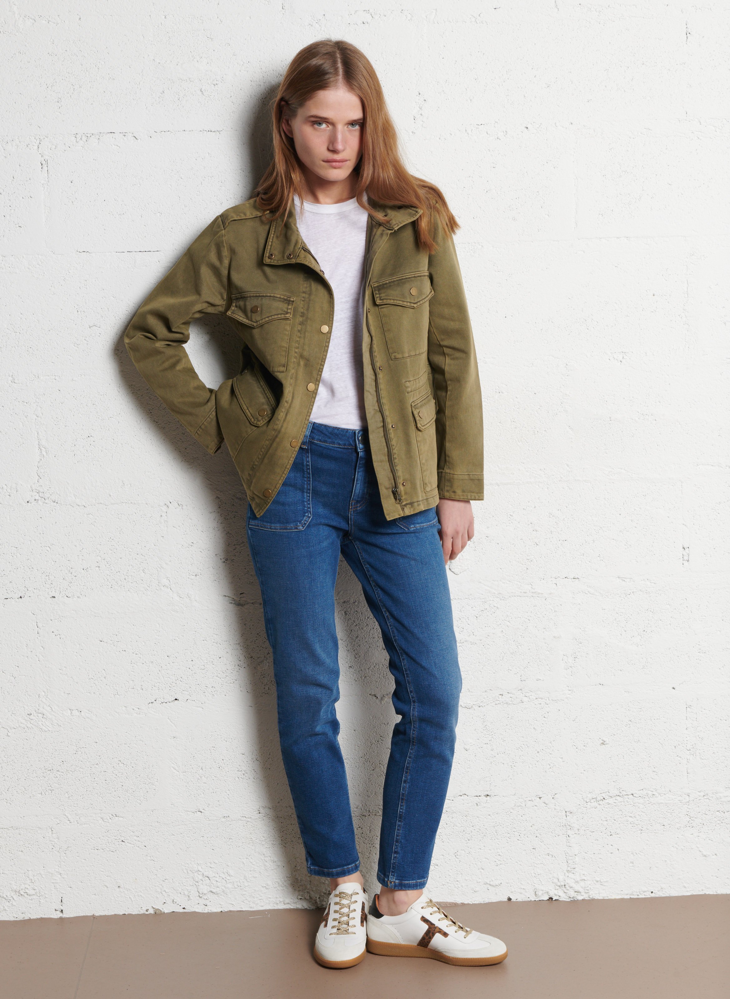 Recycled organic cotton straight-cut skirt MAISON 123 Blue