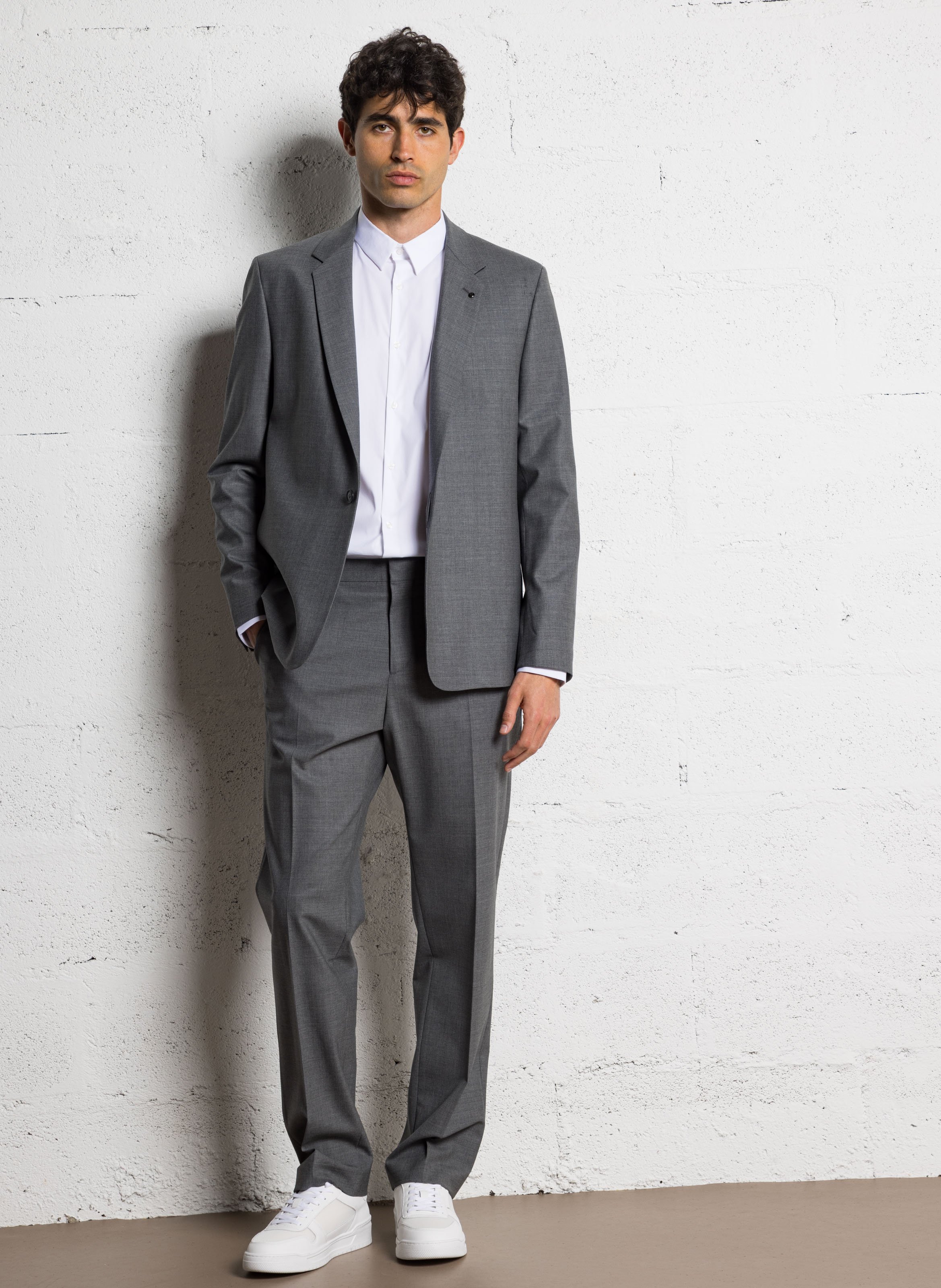 Baskets basses en cuir mélangé - Look 2