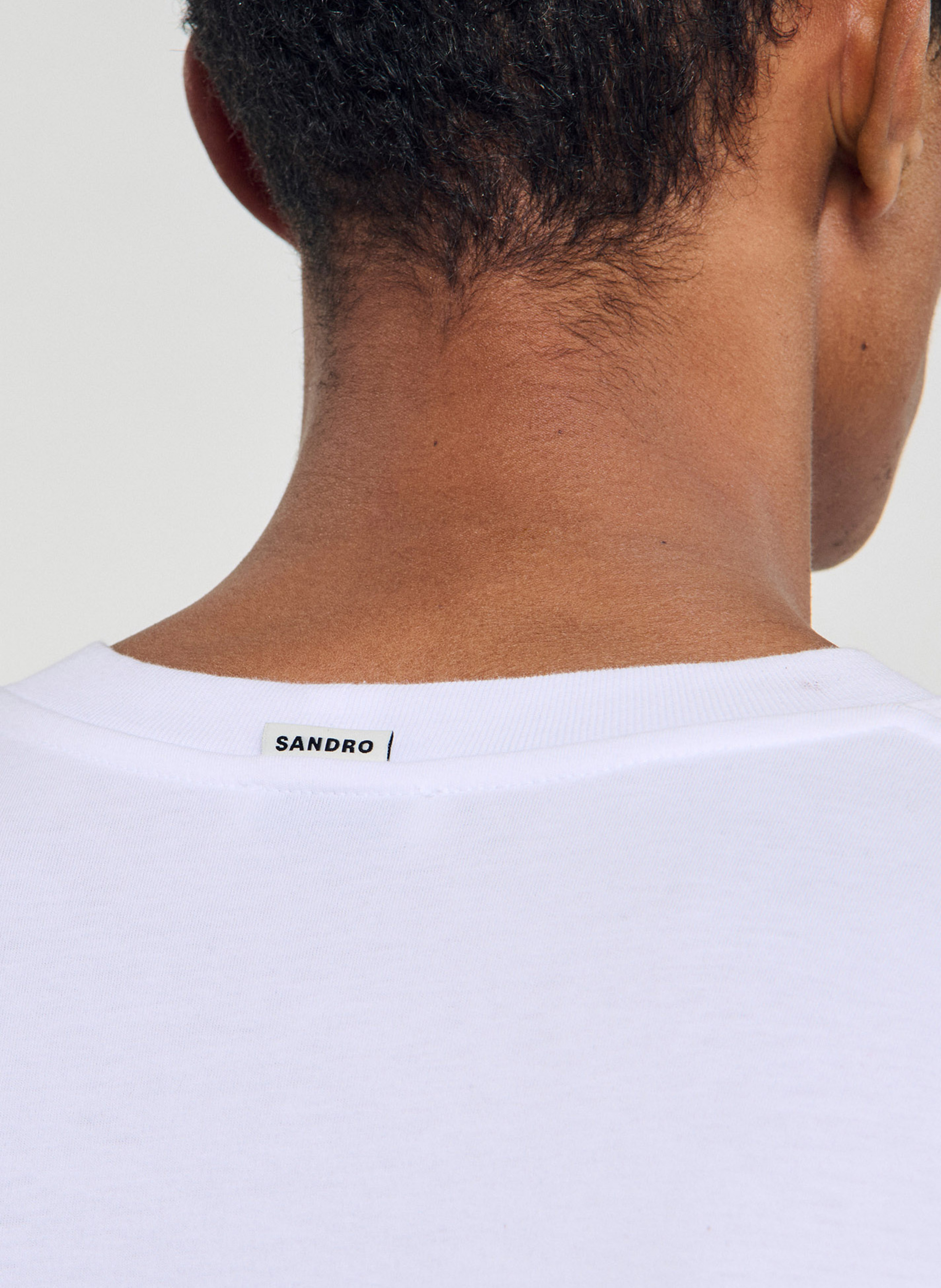 Tee-shirt oversize col rond en coton Blanc