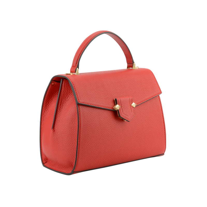 Handbag - cowhide leather POURCHET Red