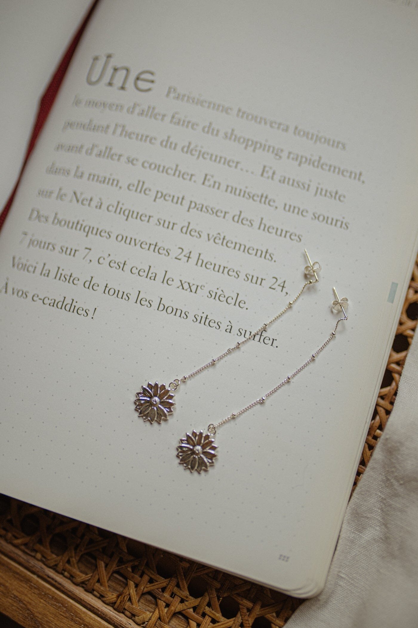 HESPÉRIS - silver-plated flower dangle earrings MONSIEUR SIMONE Silver