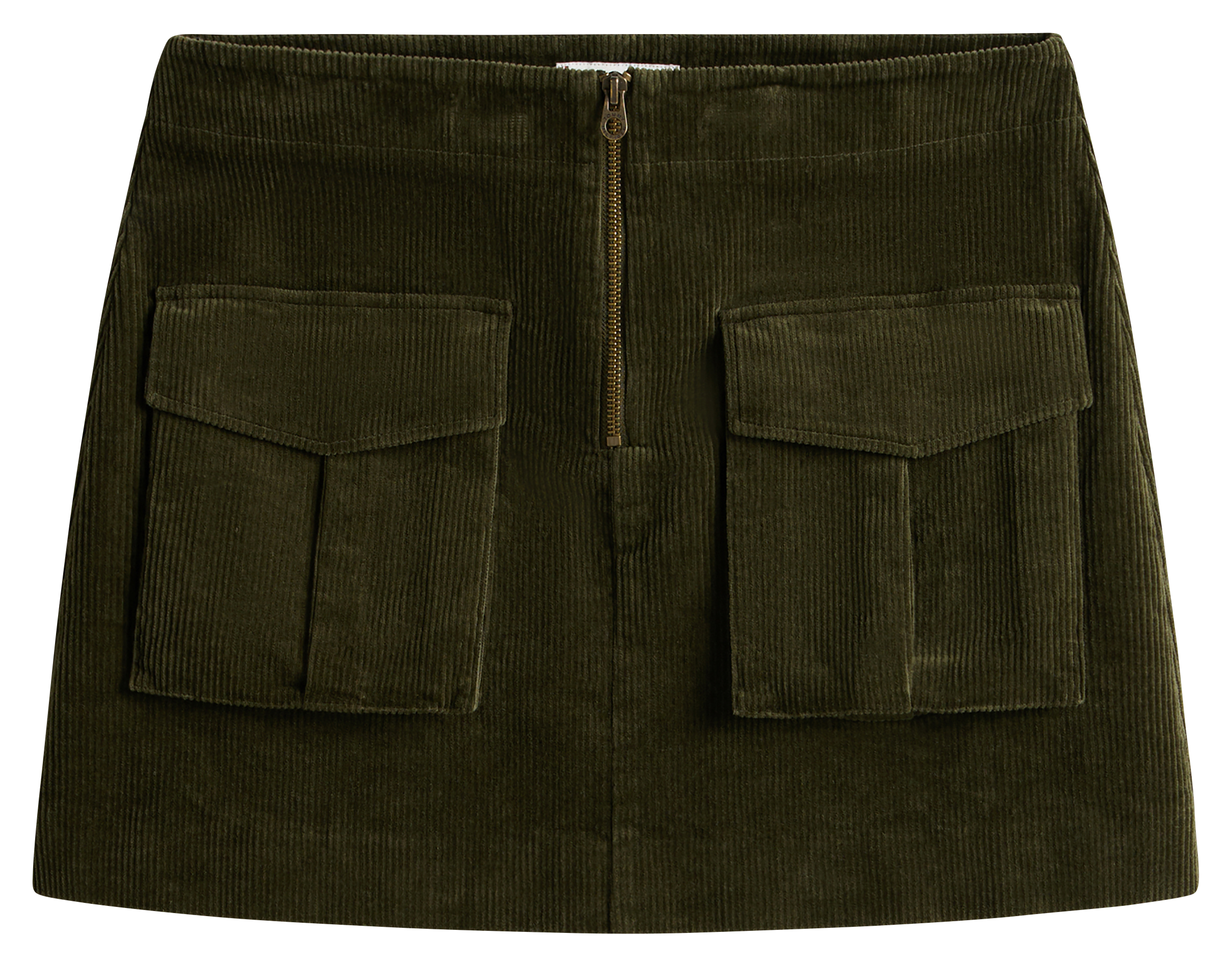 Jupe courte zippée en velours côtelé TOMMY HILFIGER Kaki