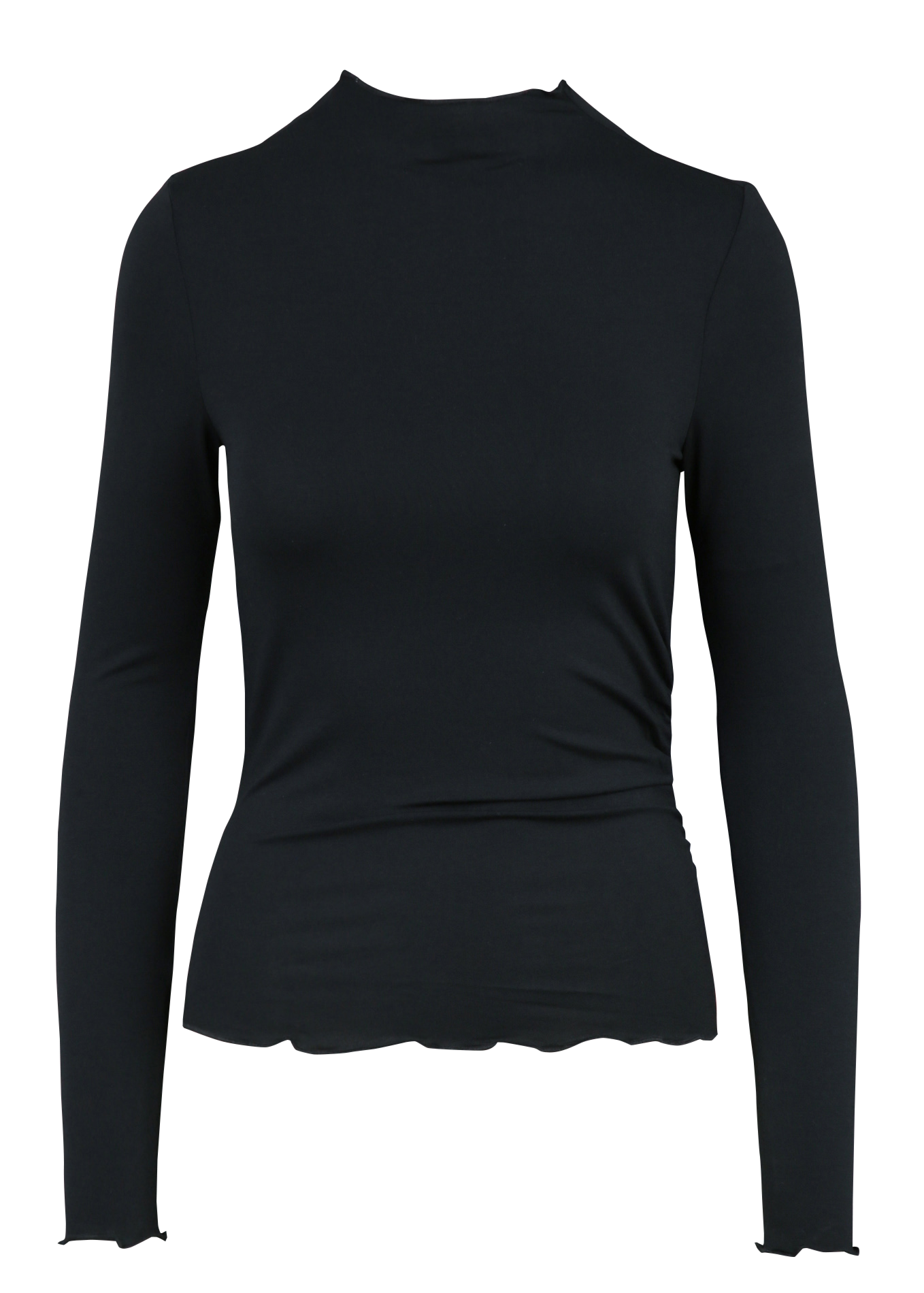 Tee-shirt ajusté effet drapé uni KOOKAI Noir