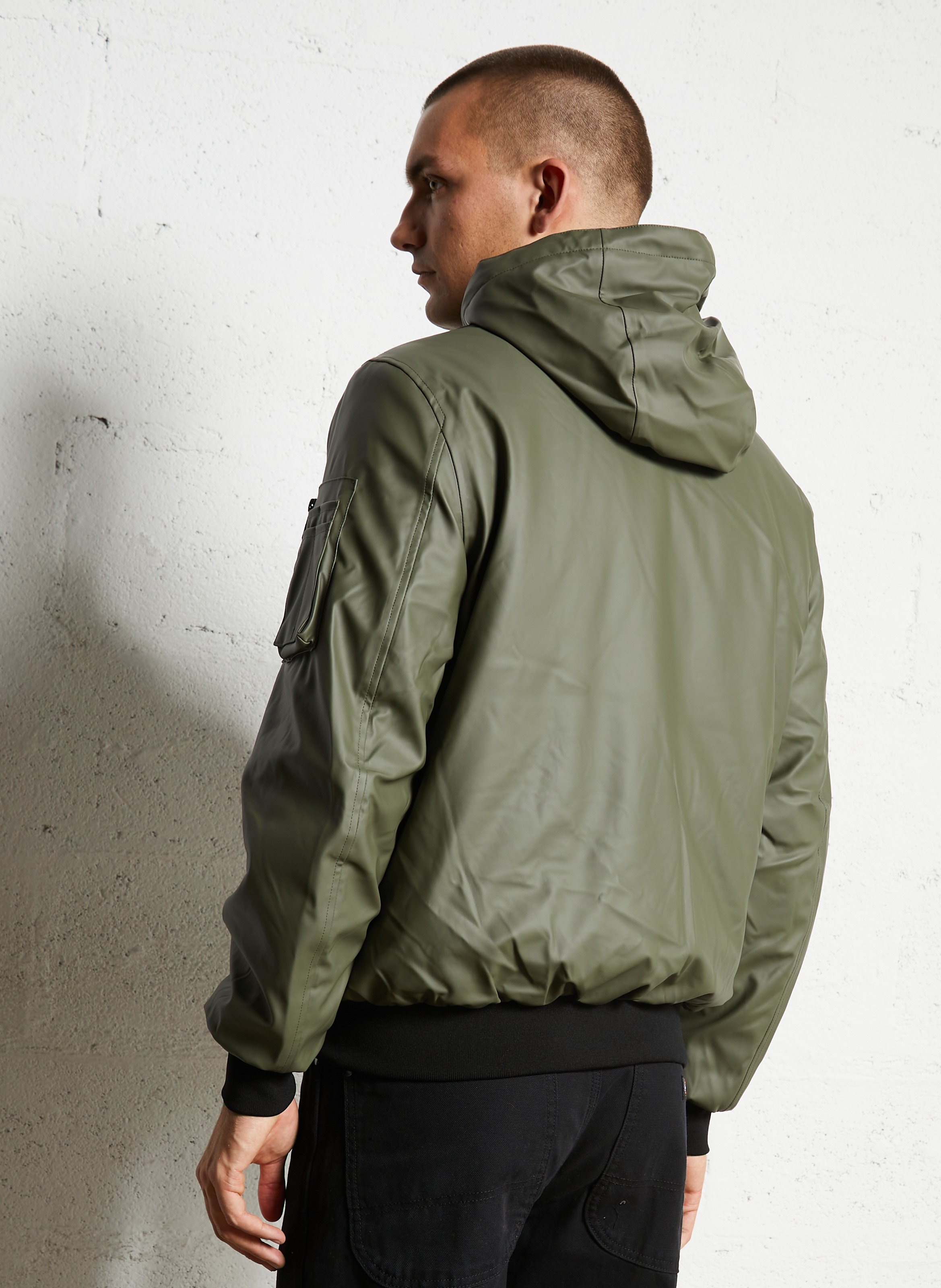 Veste droite zippée à capuche BOMBERS ORIGINAL Kaki