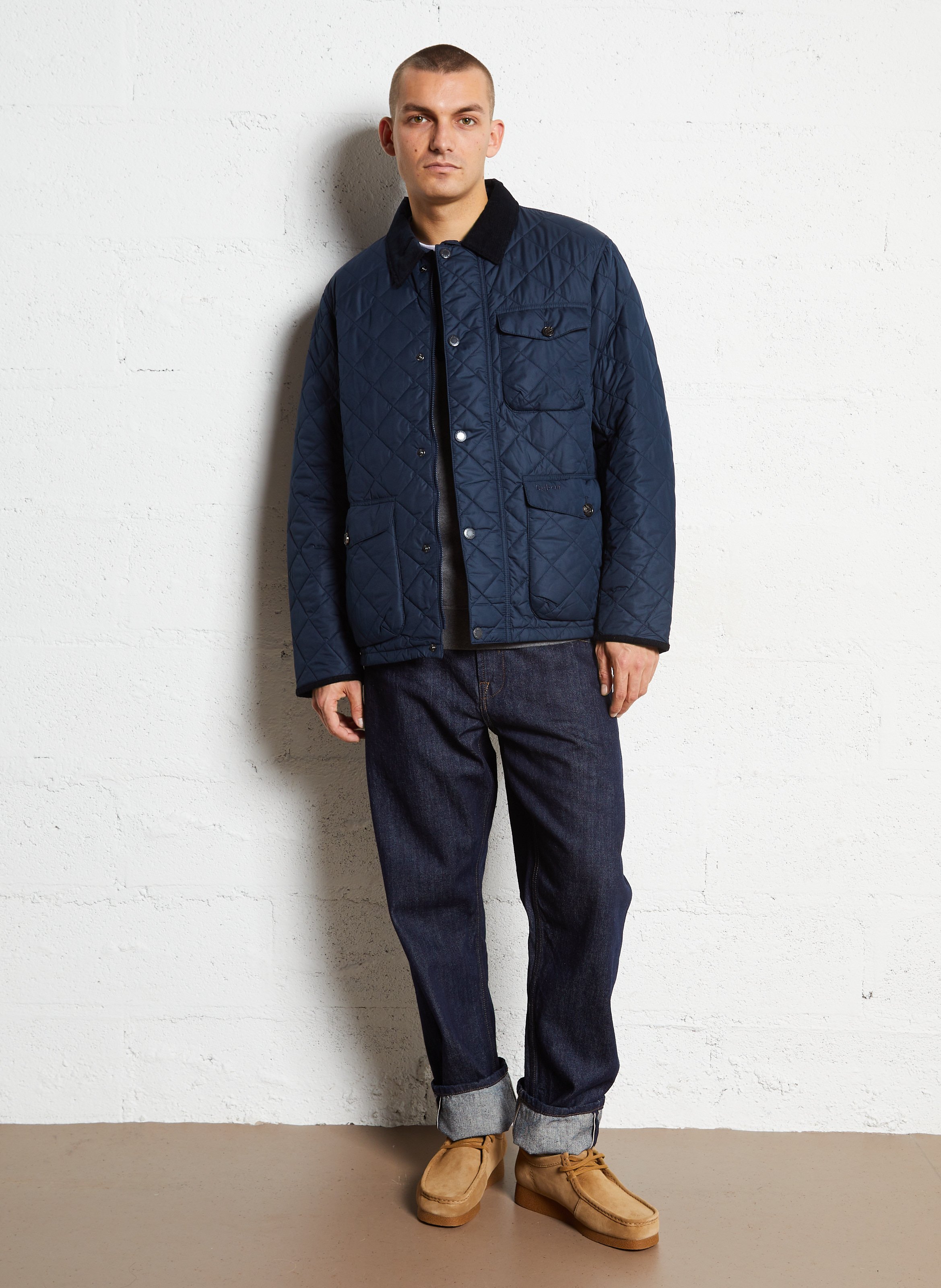 Recht, gewatteerd jasje BARBOUR Blauw