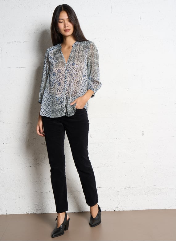 Pantalon slim velours en coton stretch - Look 7