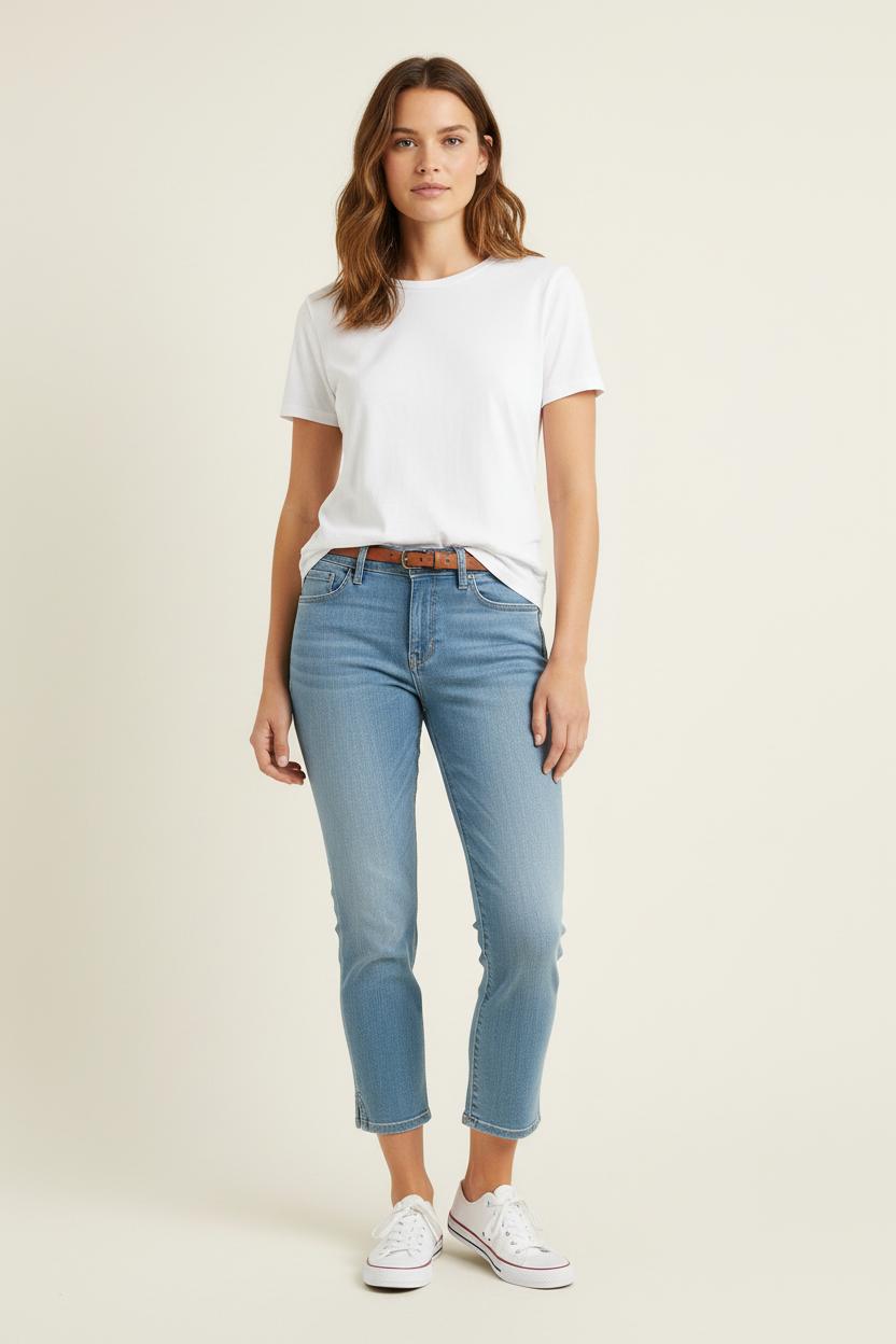 Cropped slim jeans with studs LEVI'S - Seconde main Blue