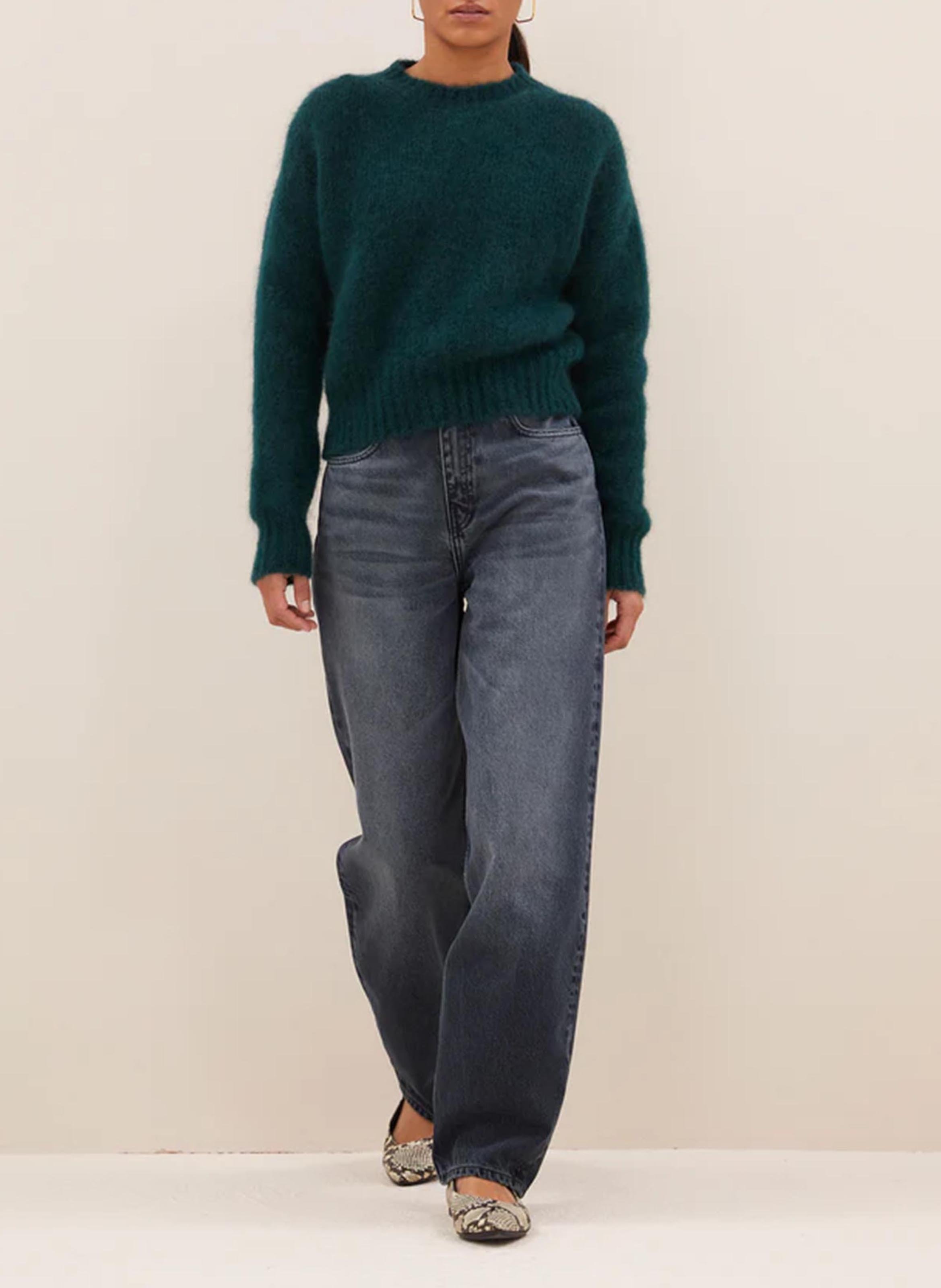 Oversized trui in gemengde wol BY BAR Groen