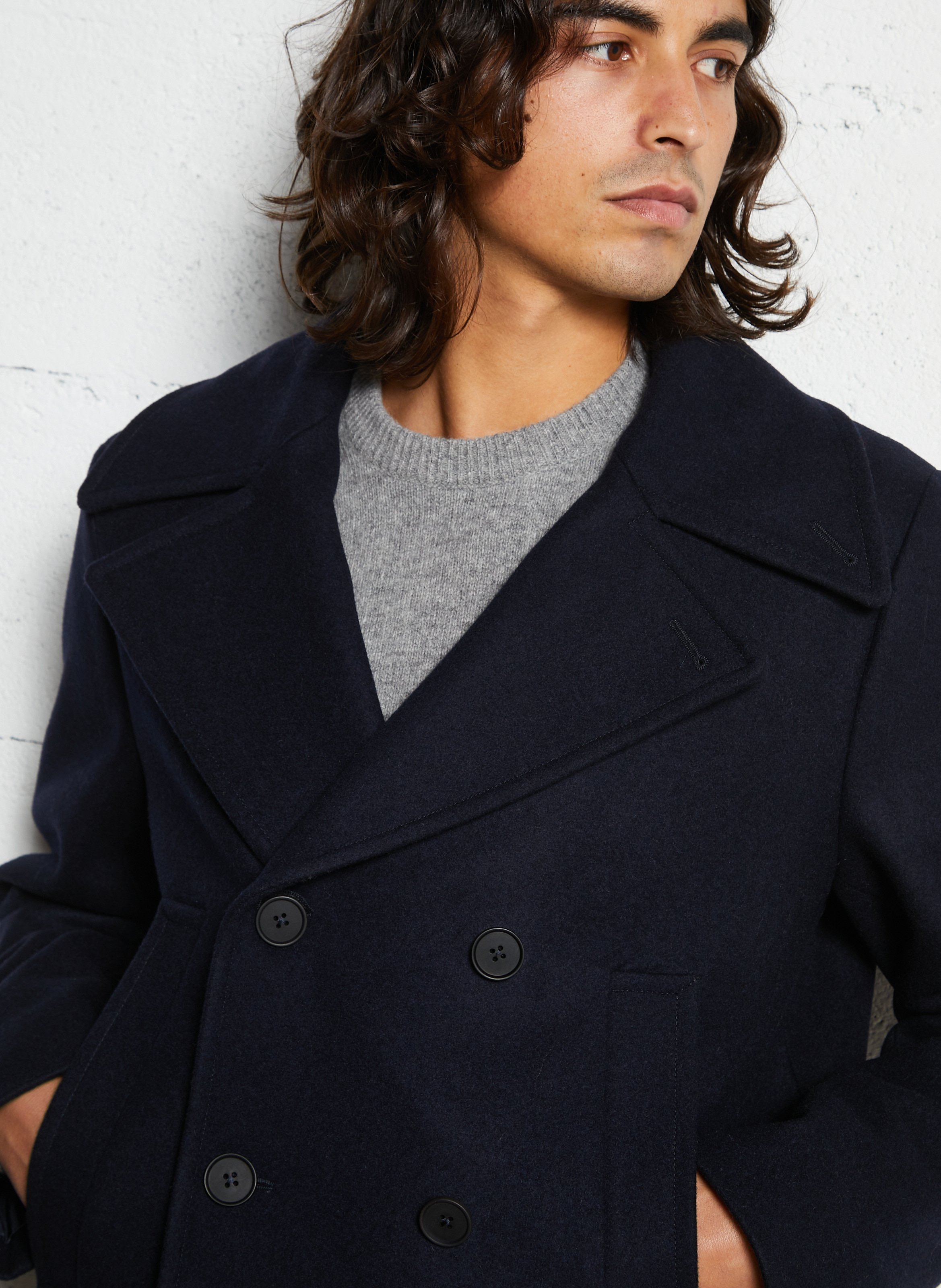 Oversized wool tailored coat SAISON 1865 Blue