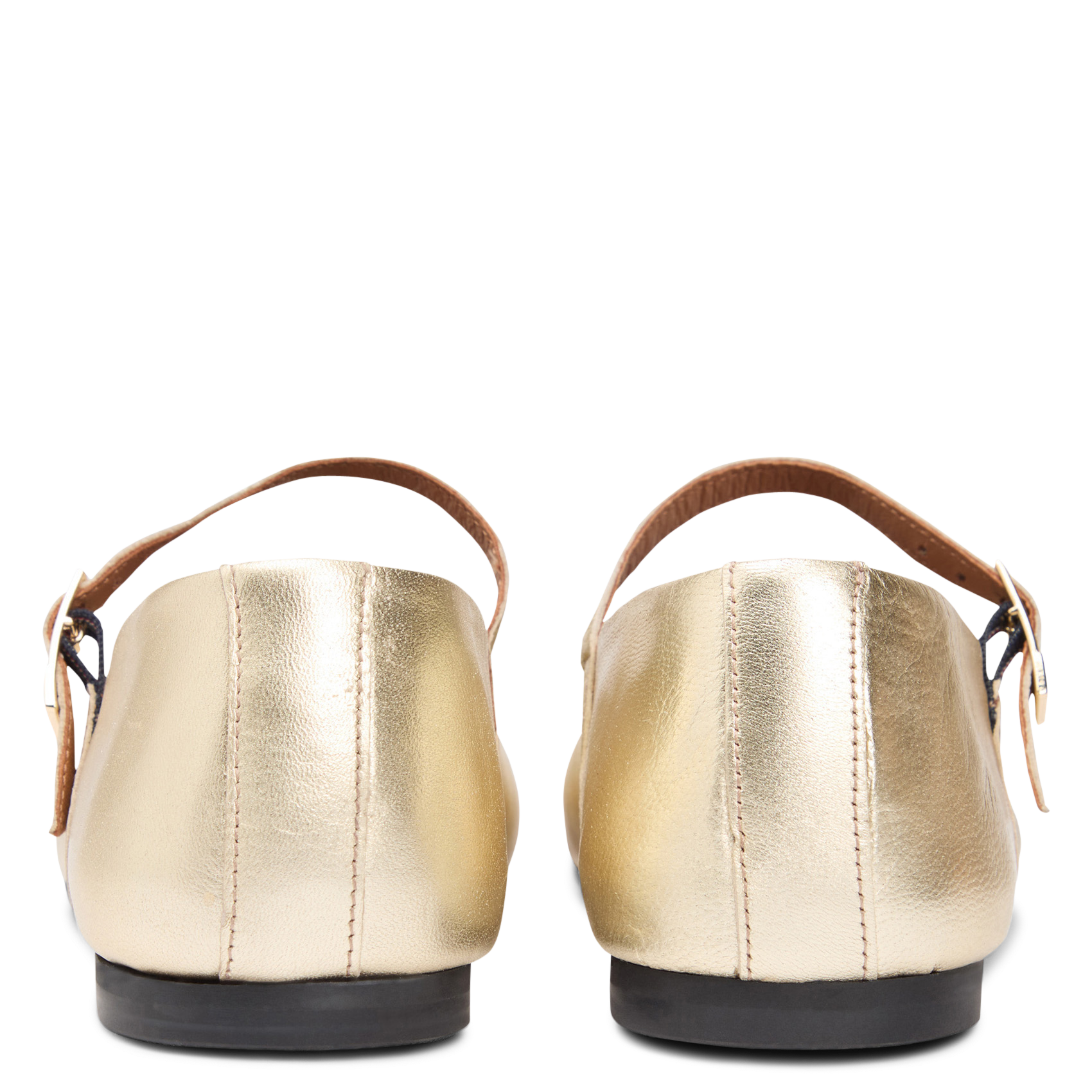 Ballerines à bride en cuir métallisé TOMMY HILFIGER Doré