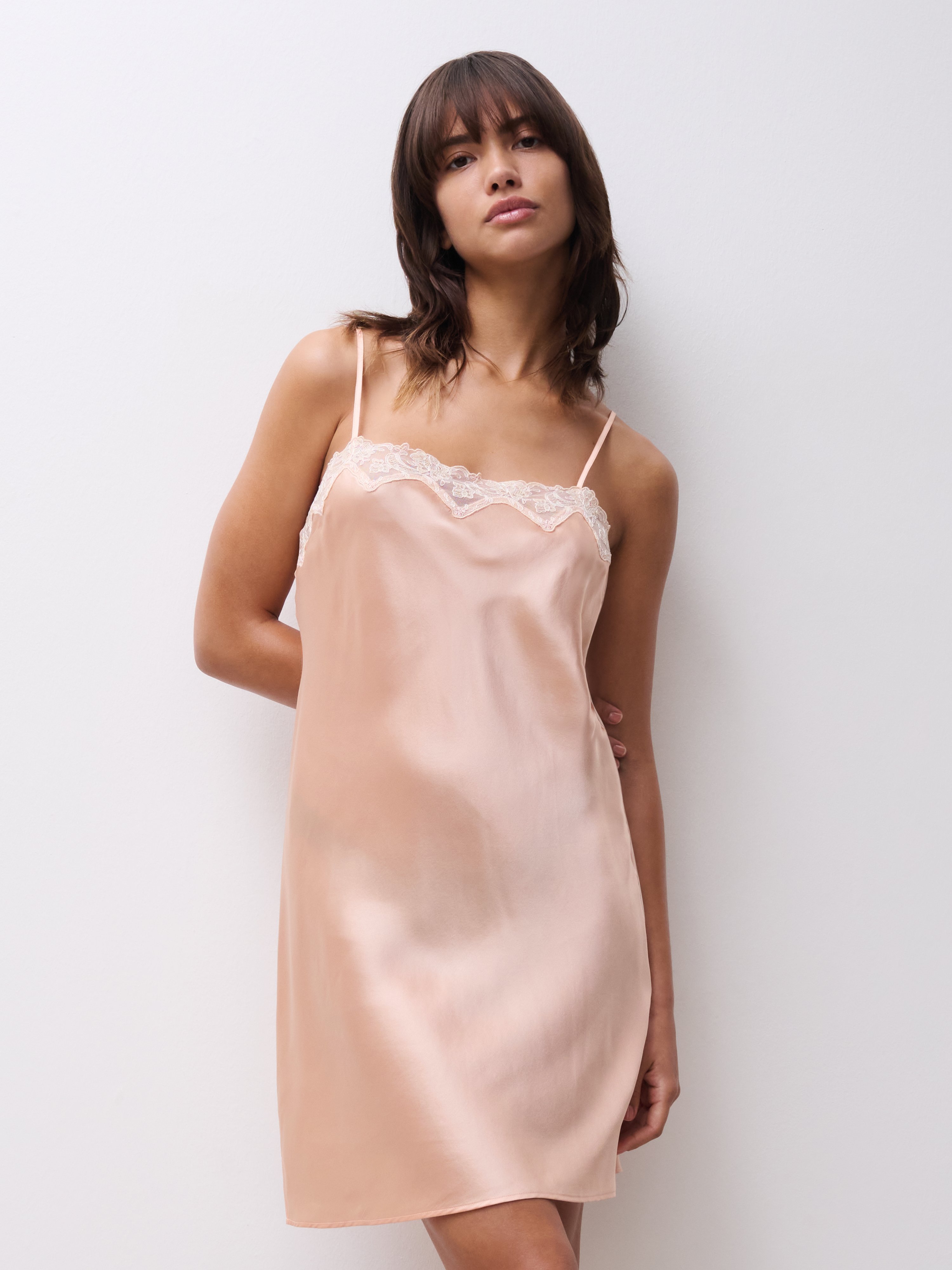 Embroidered nightgown CHANTELLE Beige