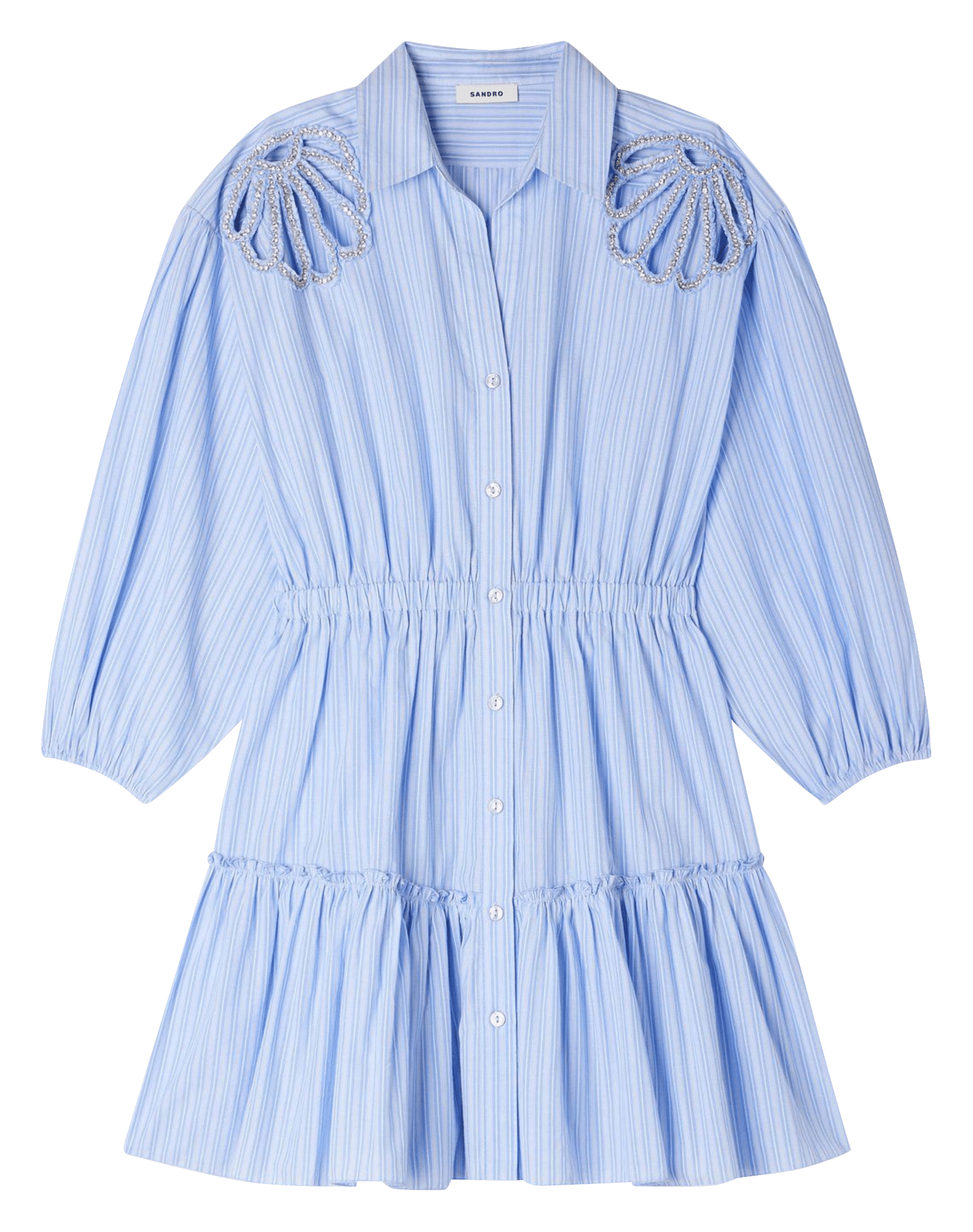 Robe courte en coton SANDRO Bleu
