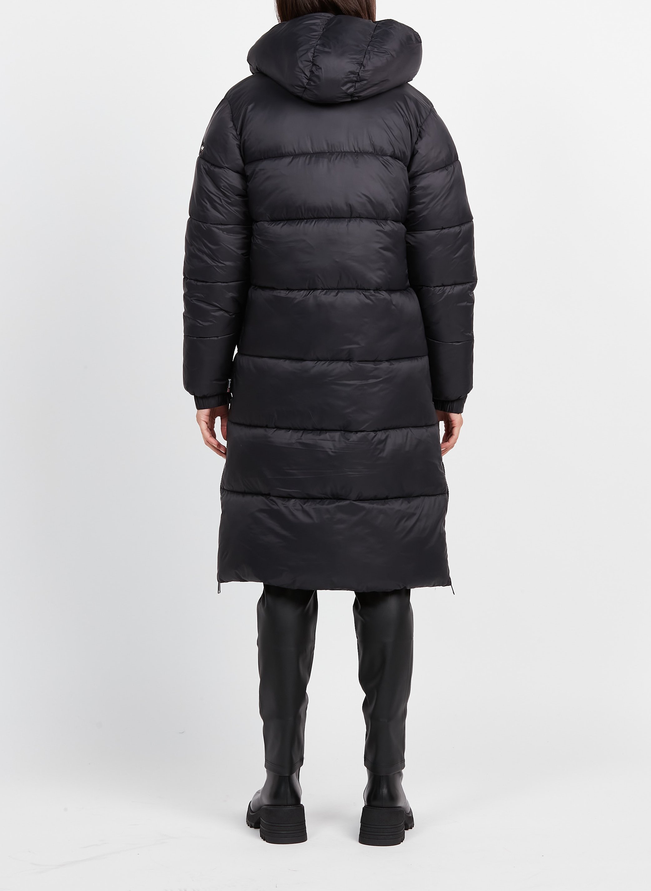 Doudoune longue à capuche SCHOTT Noir