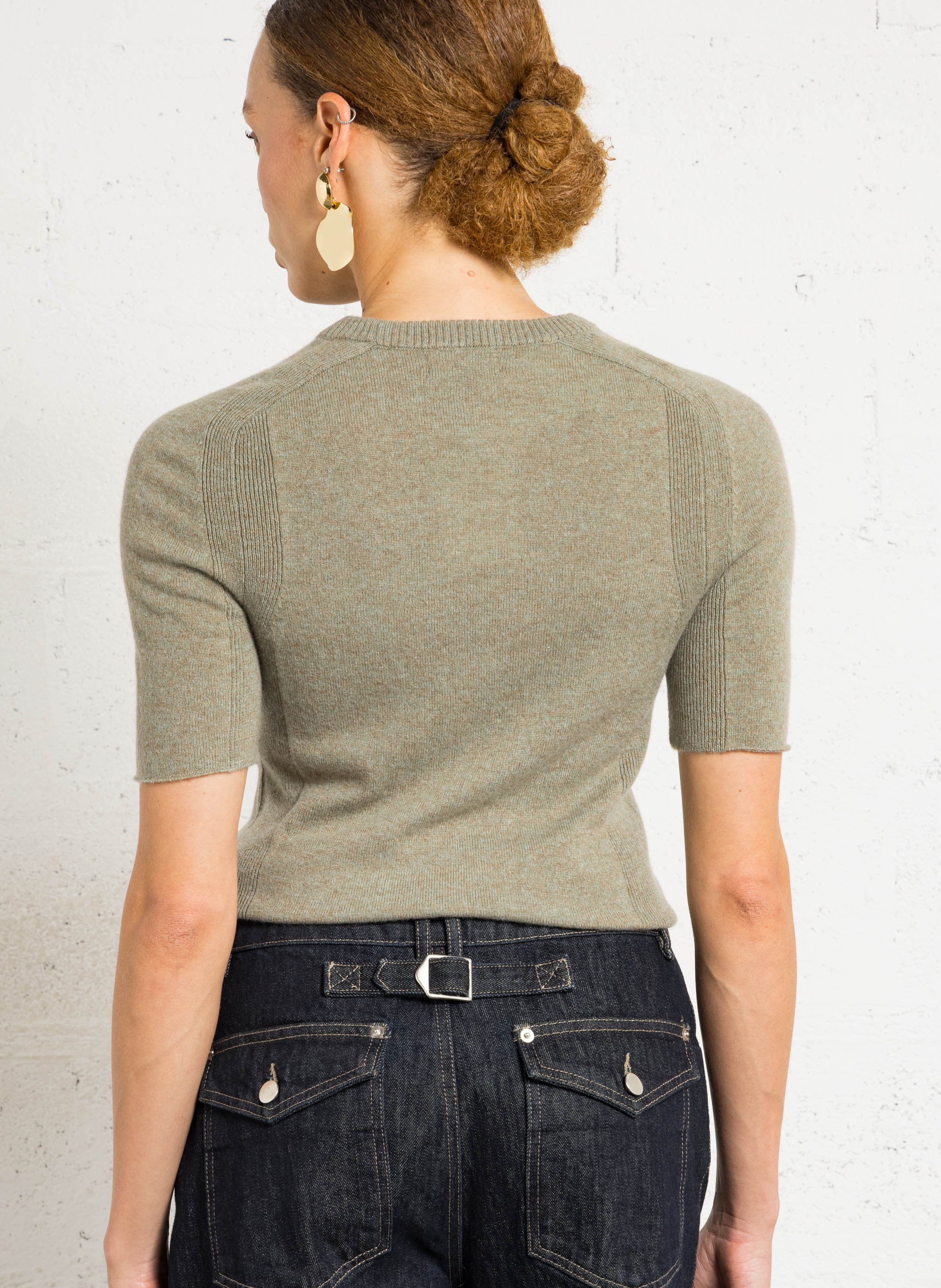 Jersey de cachemir con cinturón SOEUR Gris