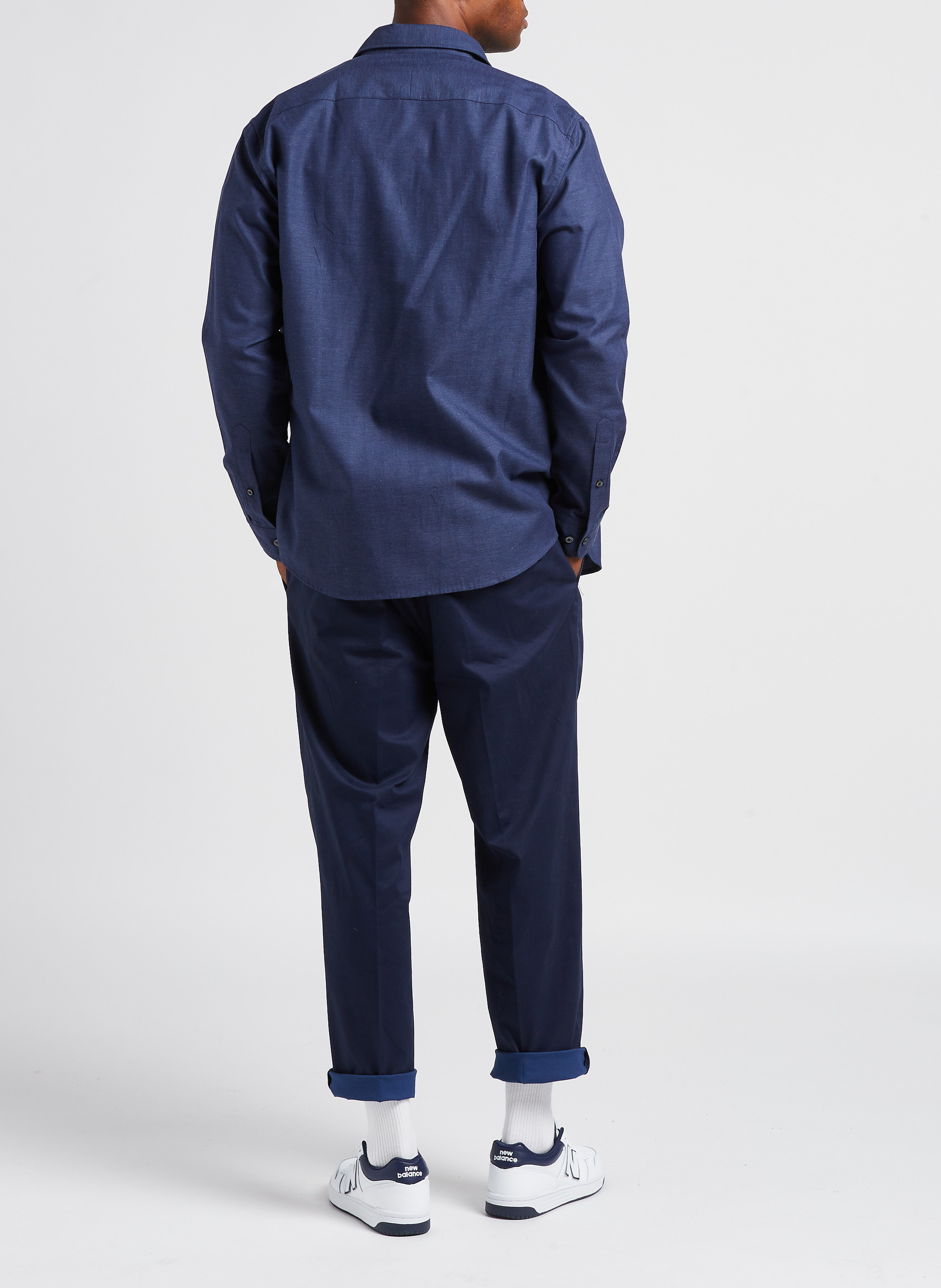 Pantalon droit en coton bio mélangé  SCOTCH AND SODA Bleu