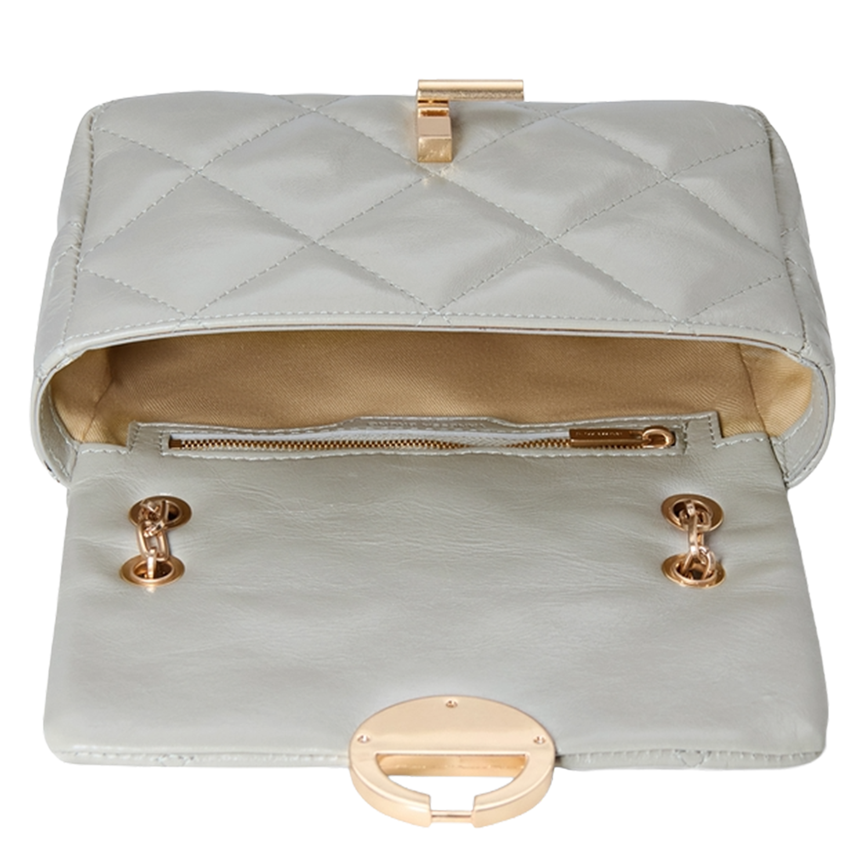 Leren clutch Grijs