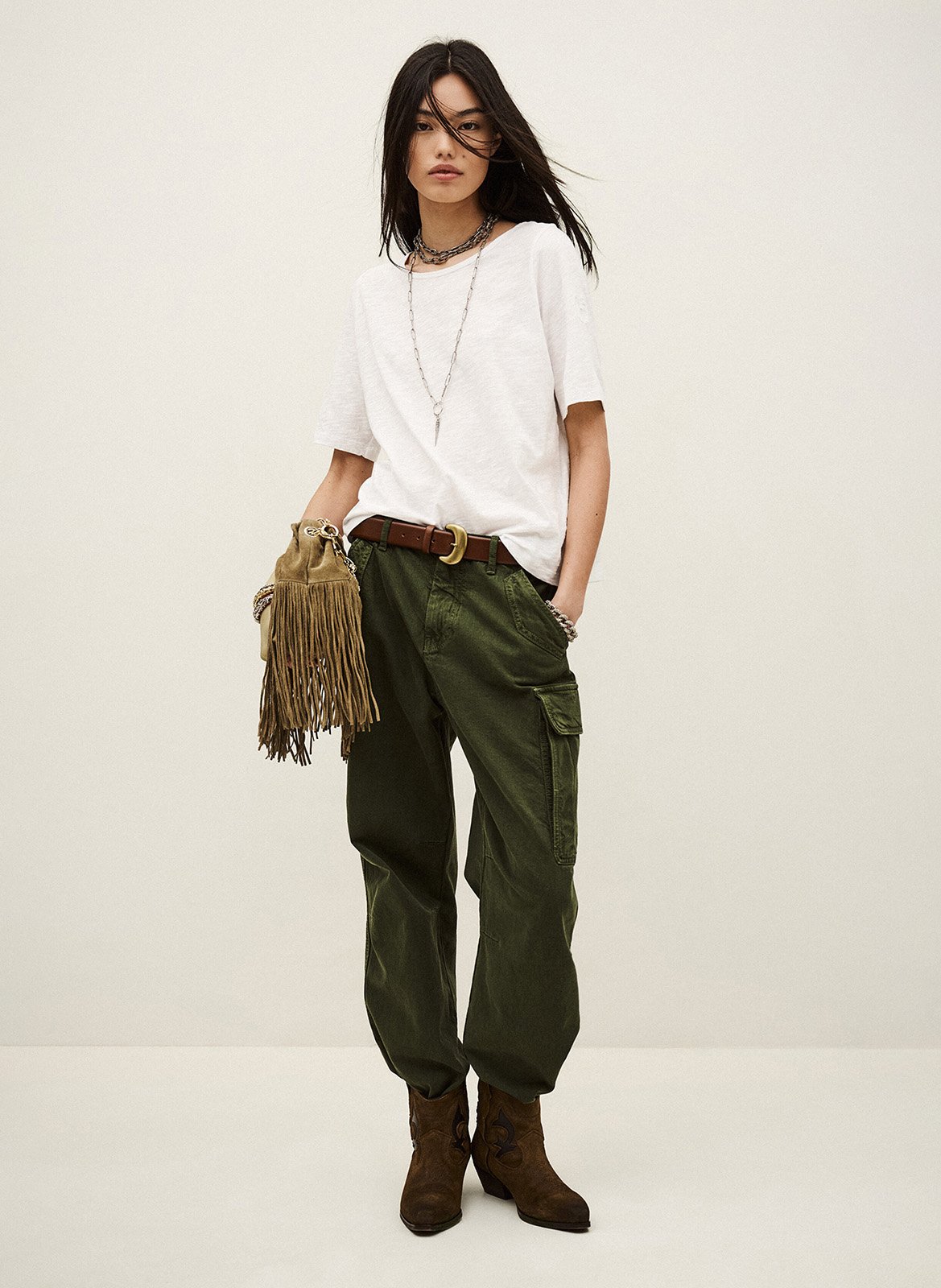 Loose-fit round-neck cotton T-shirt BA&SH White