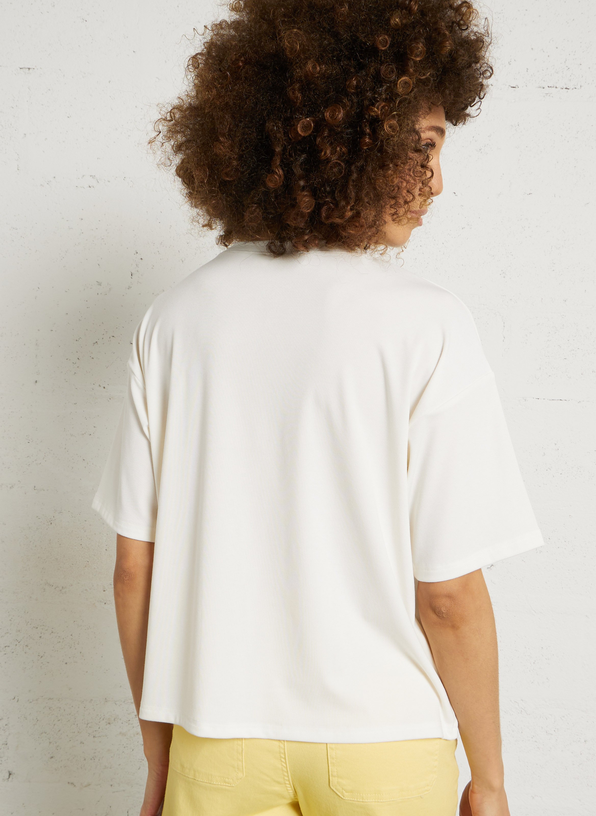 Gestreept T-shirt Beige