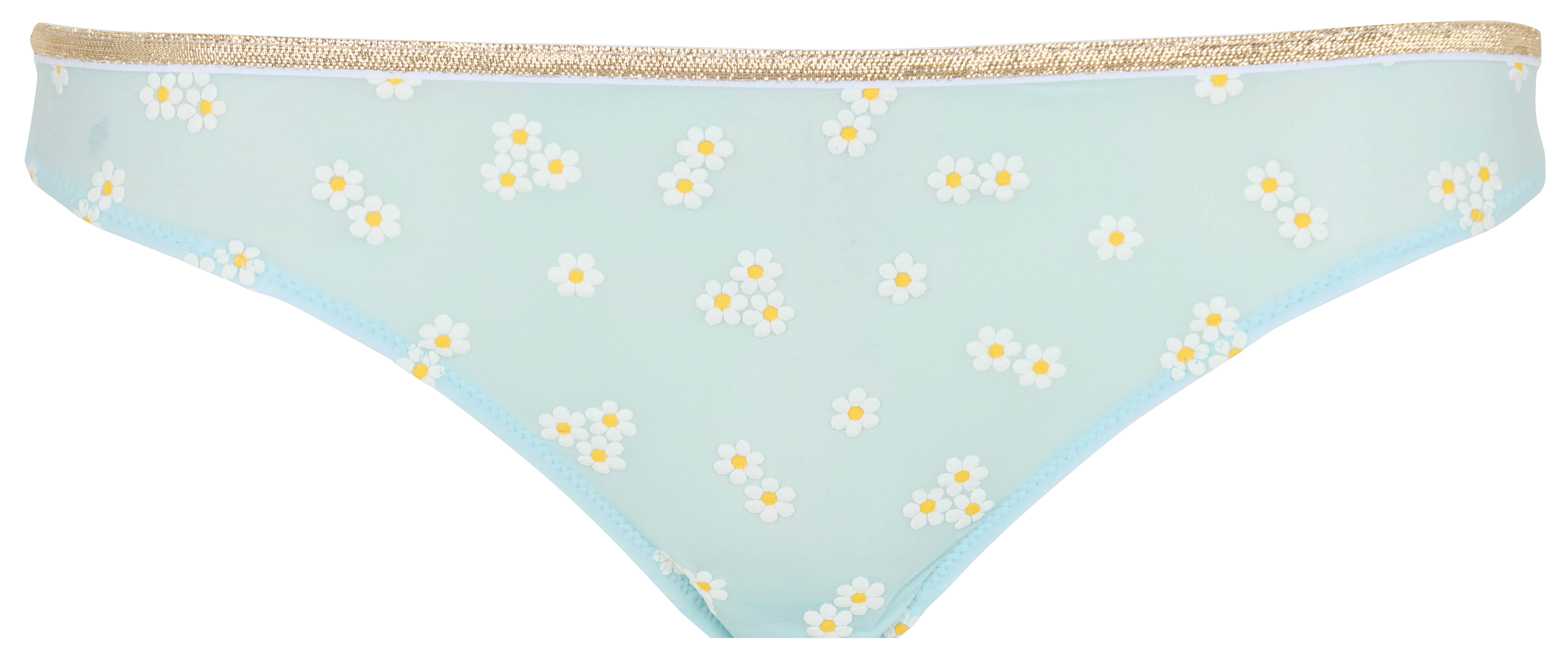 Bestickter Tanga LA NOUVELLE Blau