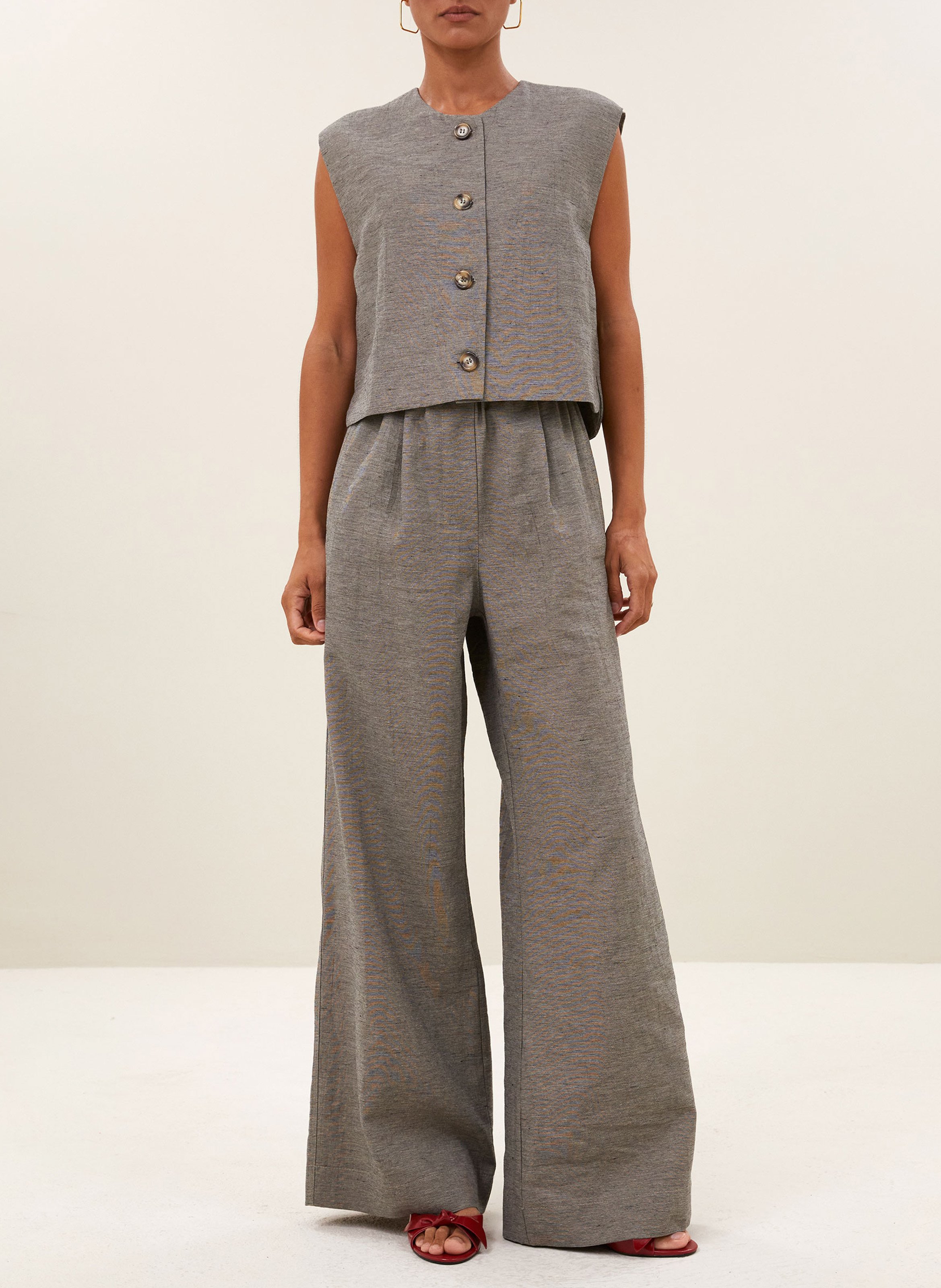 Round-neck cardigan BY BAR Grey