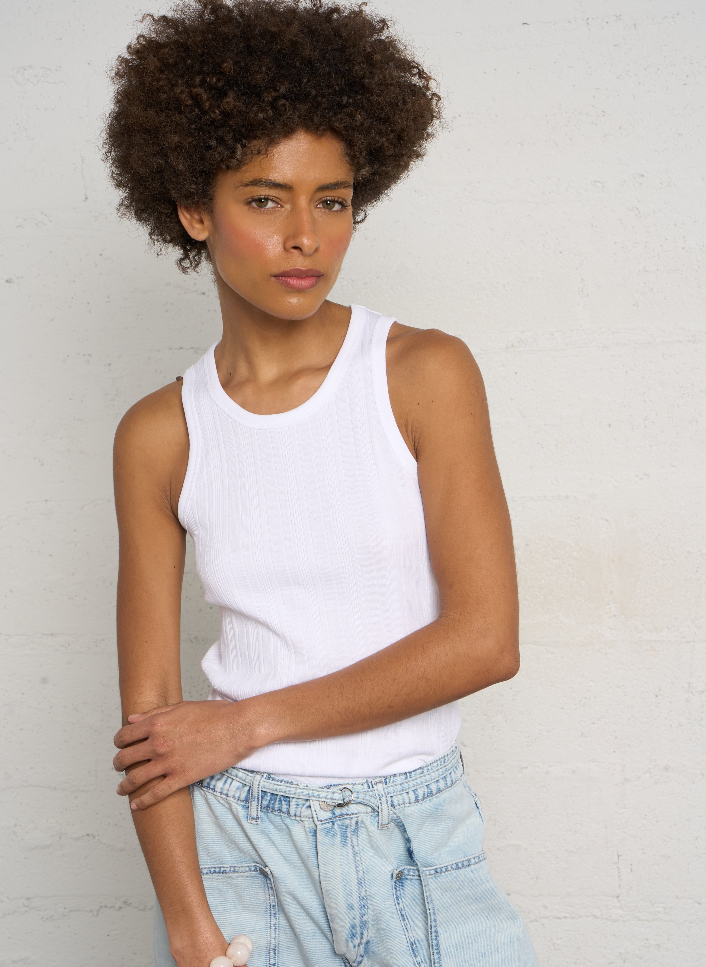 Gerade geschnittenes Rundhals-Tanktop aus Baumwolle BENSIMON