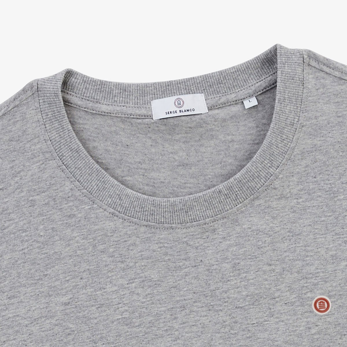 Round neck T-shirt with chili peppers printed on the back in cotton. SERGE BLANCO Grey